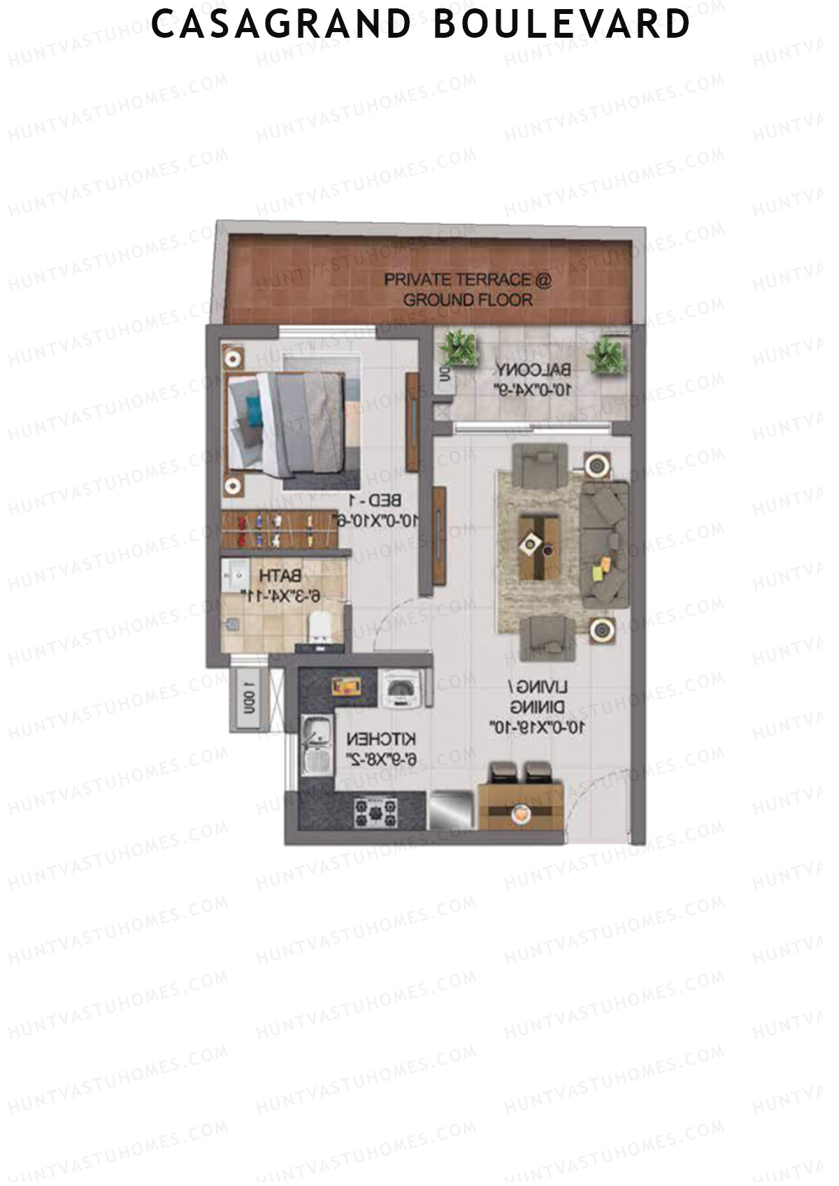 Casagrand Boulevard Wing B Unit J7 Floor Plan
