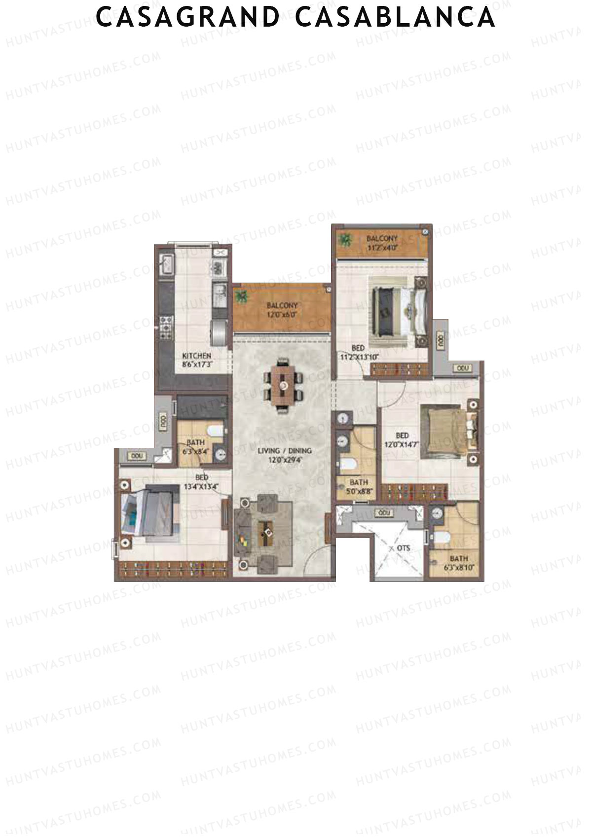 Casagrand Casablanca Tower 1 Unit 1 Floor Plan