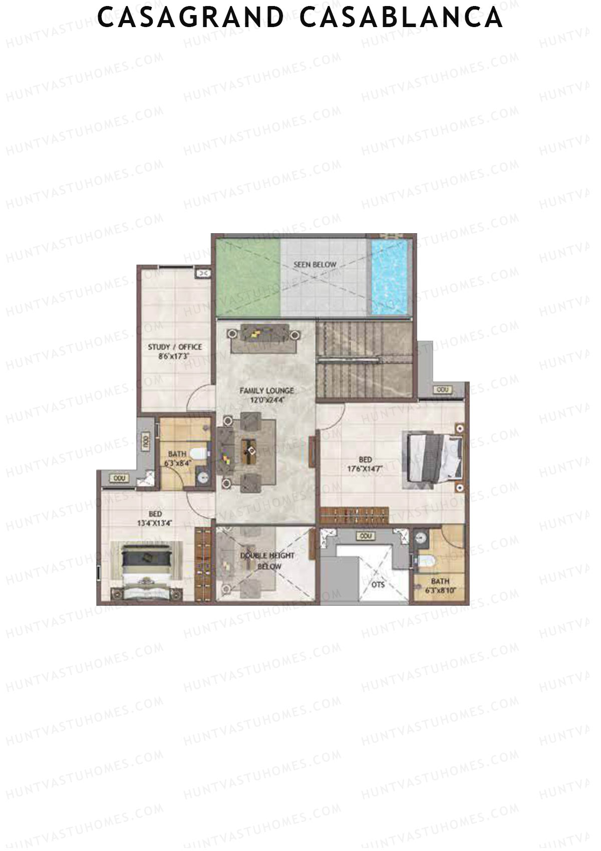 Casagrand Casablanca Tower 1 Unit 1 (Penthouse) Floor Plan
