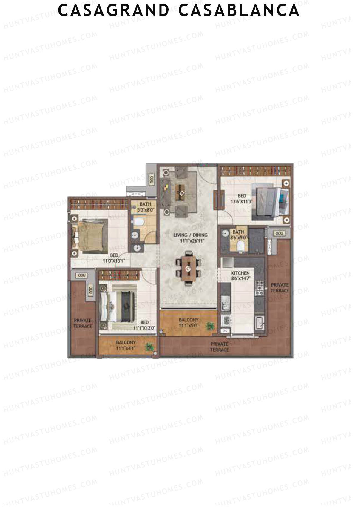 Casagrand Casablanca Tower 1 Unit 2 Floor Plan
