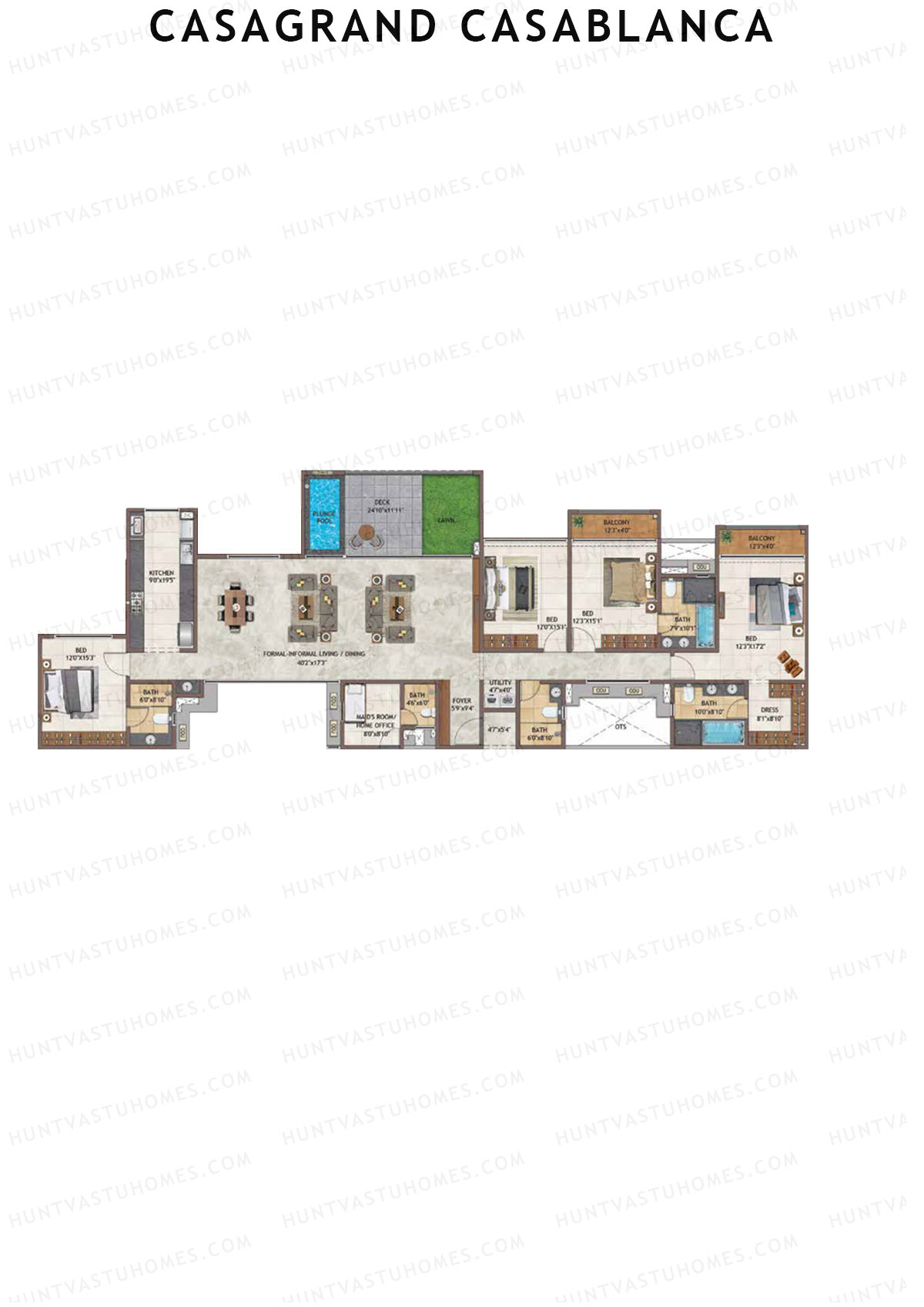 Casagrand Casablanca Tower 3 Unit 1 (Villa) Floor Plan