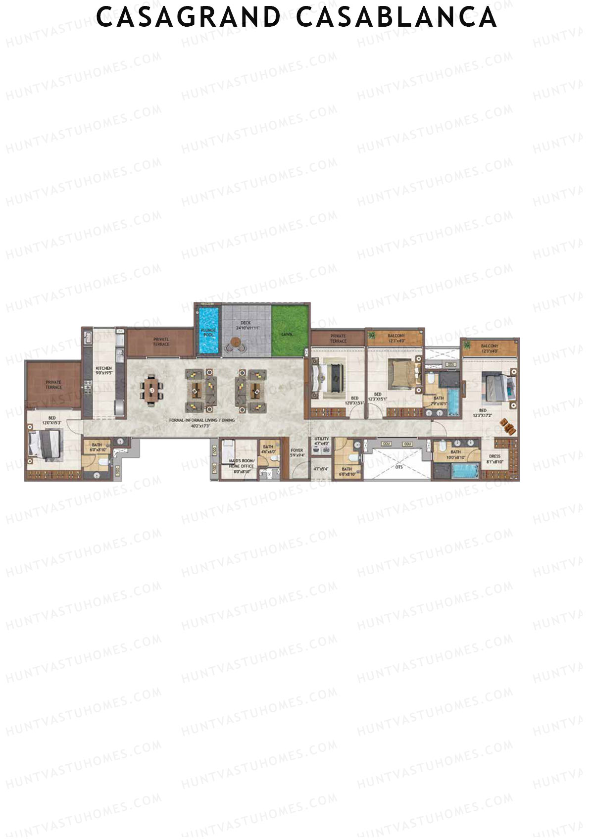 Casagrand Casablanca Tower 3 Unit 1 (Villa) Floor Plan