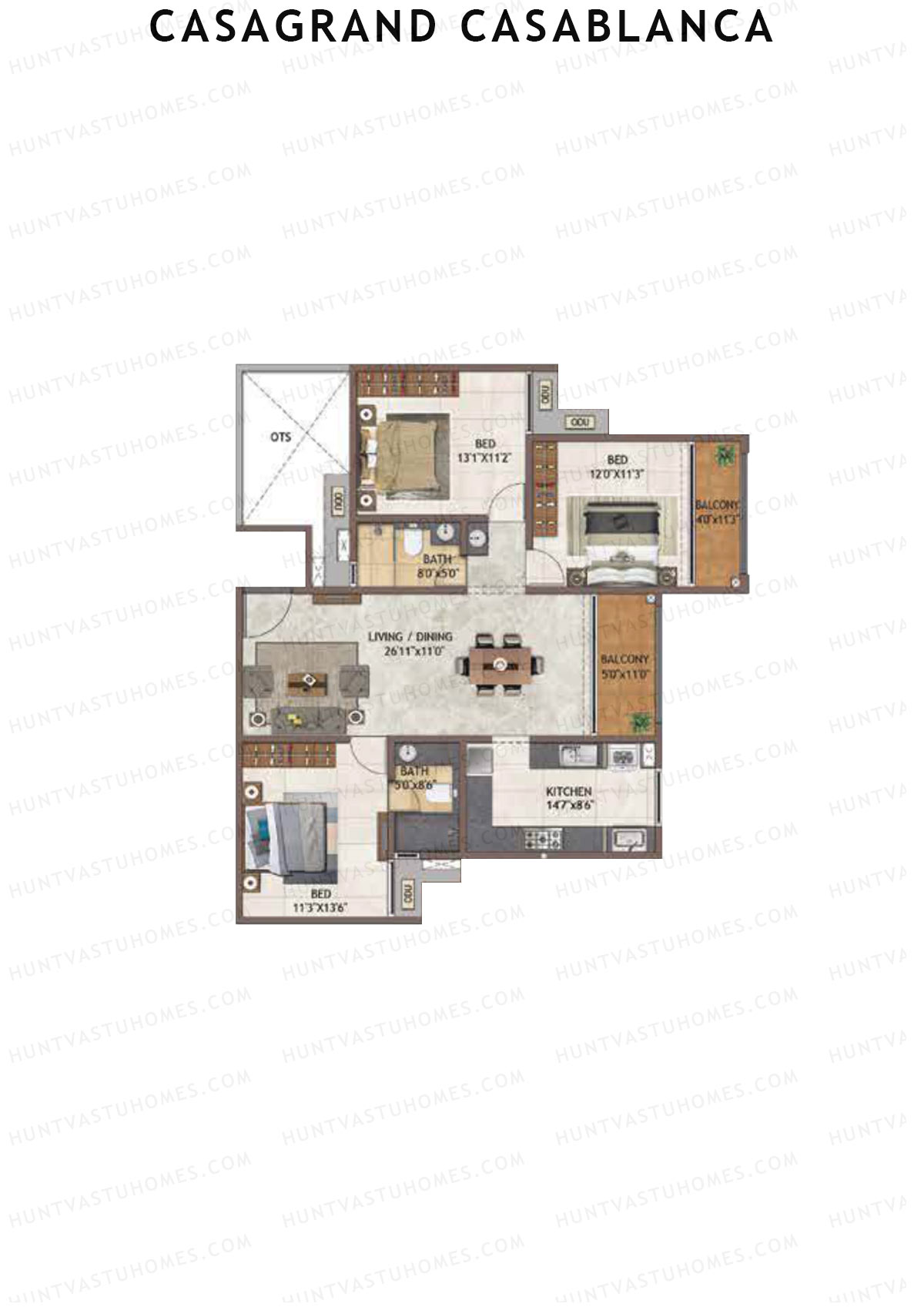 Casagrand Casablanca Tower 4 Unit 13 Floor Plan