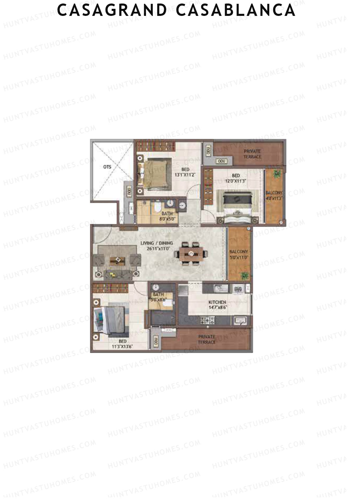 Casagrand Casablanca Tower 4 Unit 13 Floor Plan