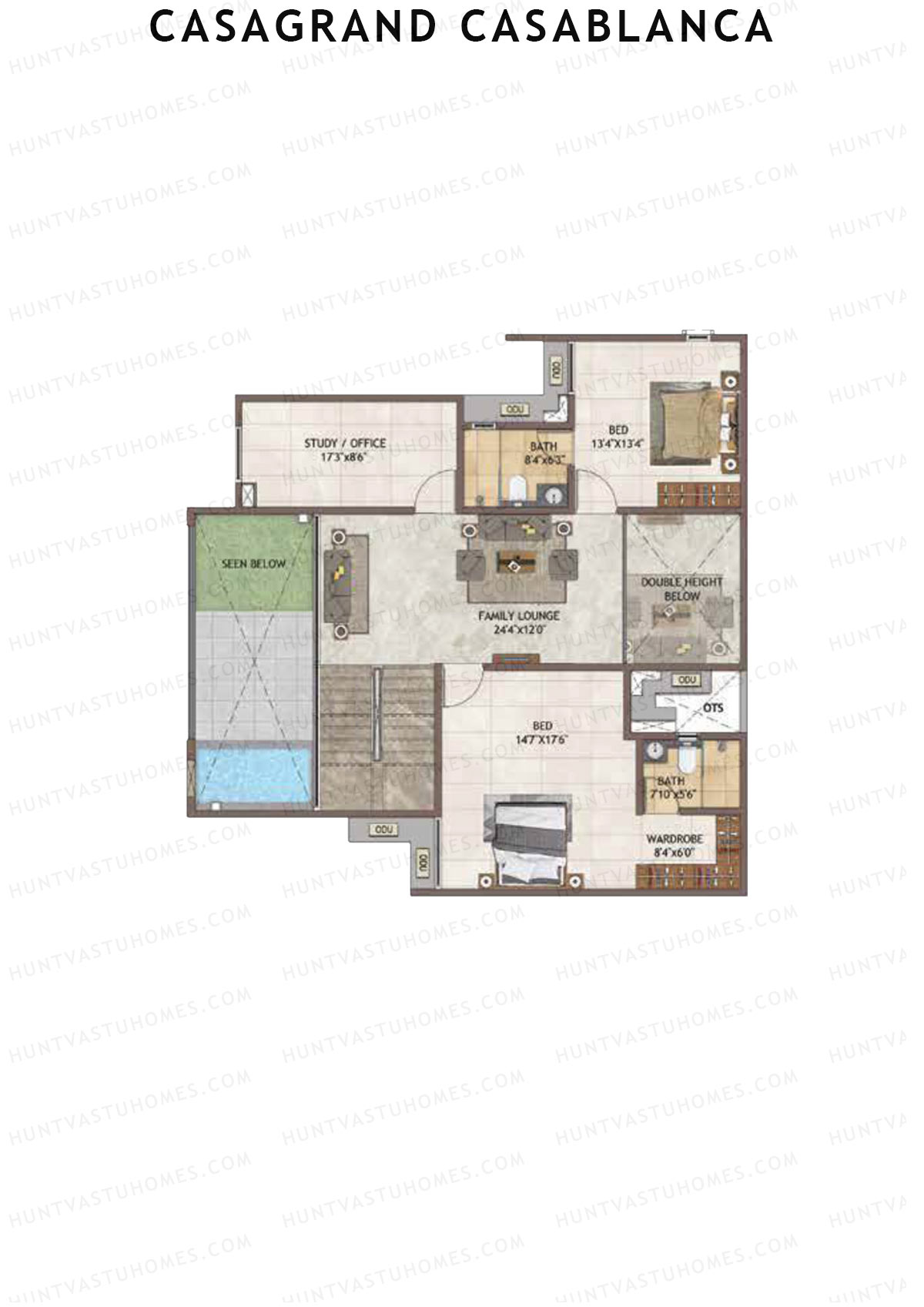 Casagrand Casablanca Tower 4 Unit 1 (Penthouse) Floor Plan