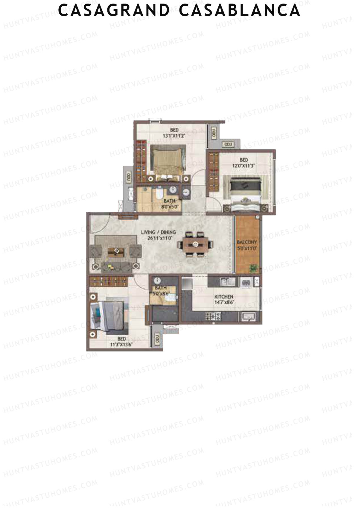 Casagrand Casablanca Tower 4 Unit 2 Floor Plan