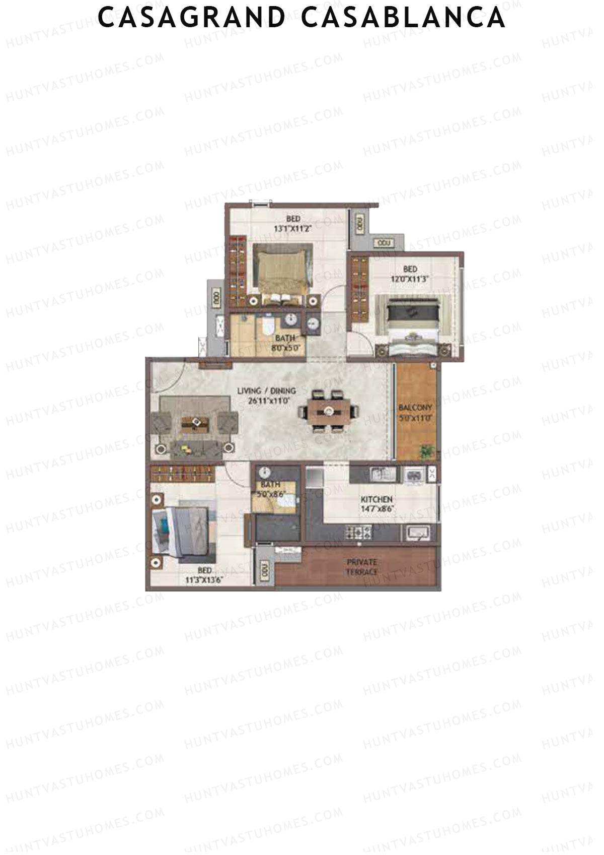 Casagrand Casablanca Tower 4 Unit 2 Floor Plan