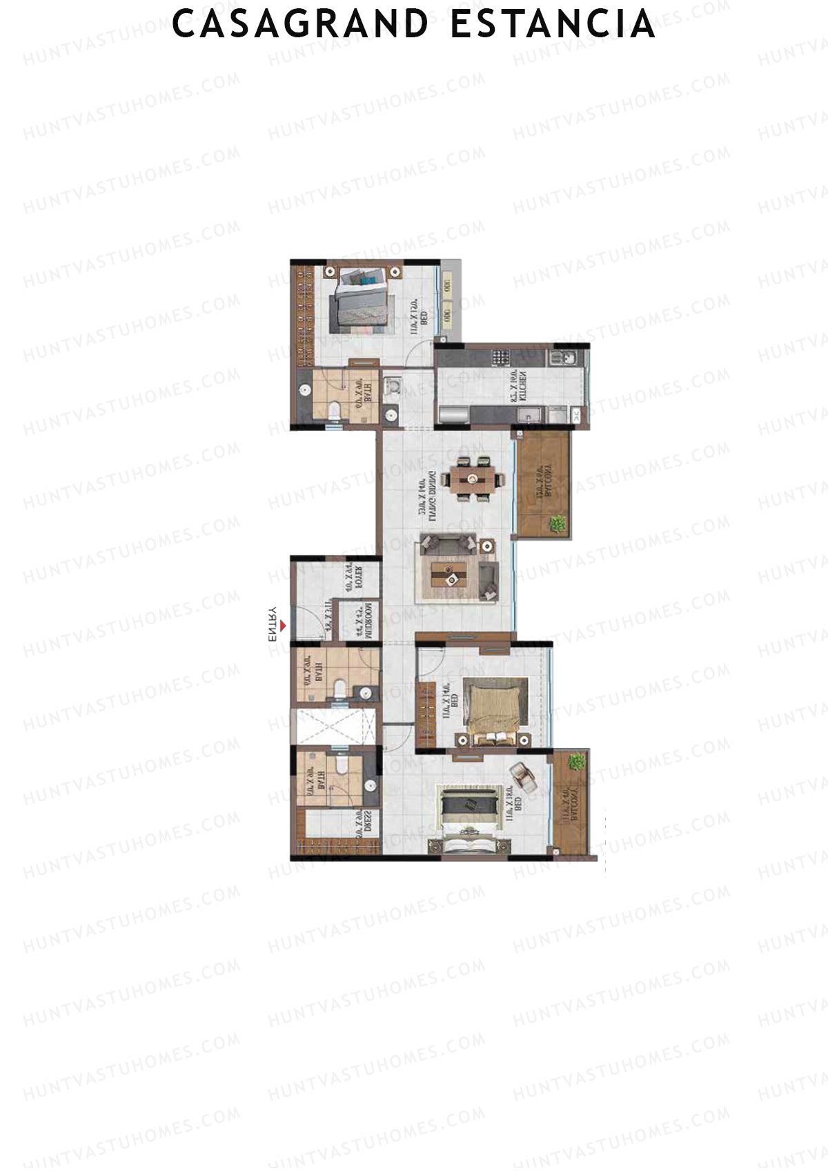 Casagrand Estancia Tower 1 Unit A1 Floor Plan