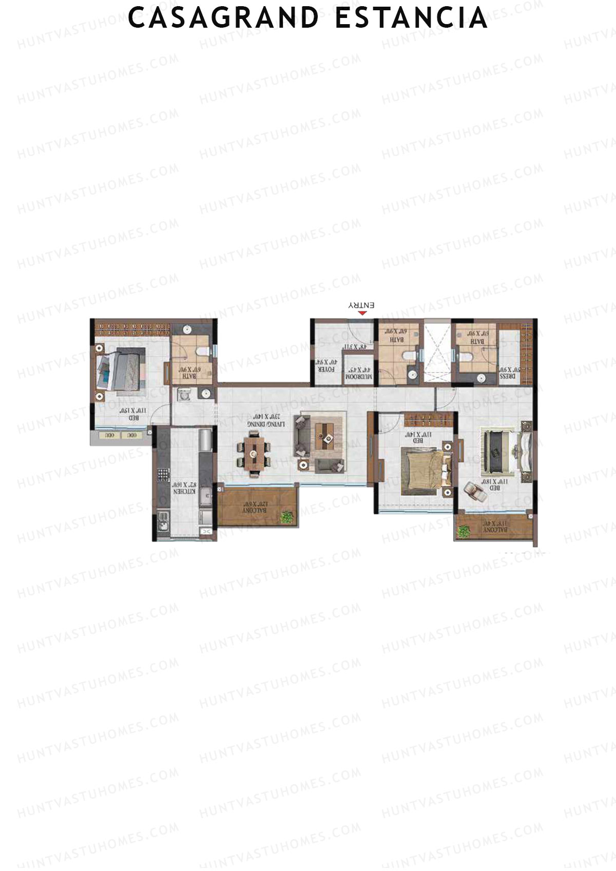 Casagrand Estancia Tower 1 Unit A4 Floor Plan