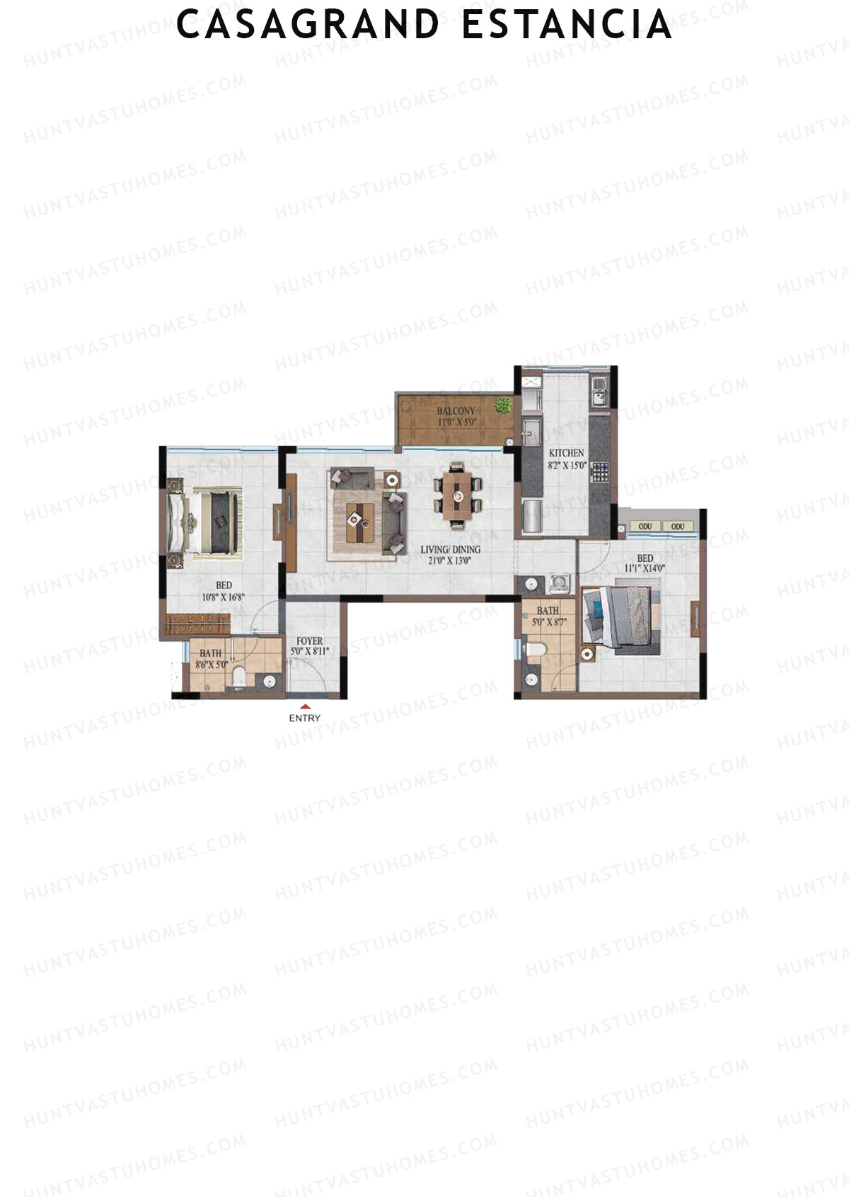 Casagrand Estancia Tower 1 Unit A5 Floor Plan