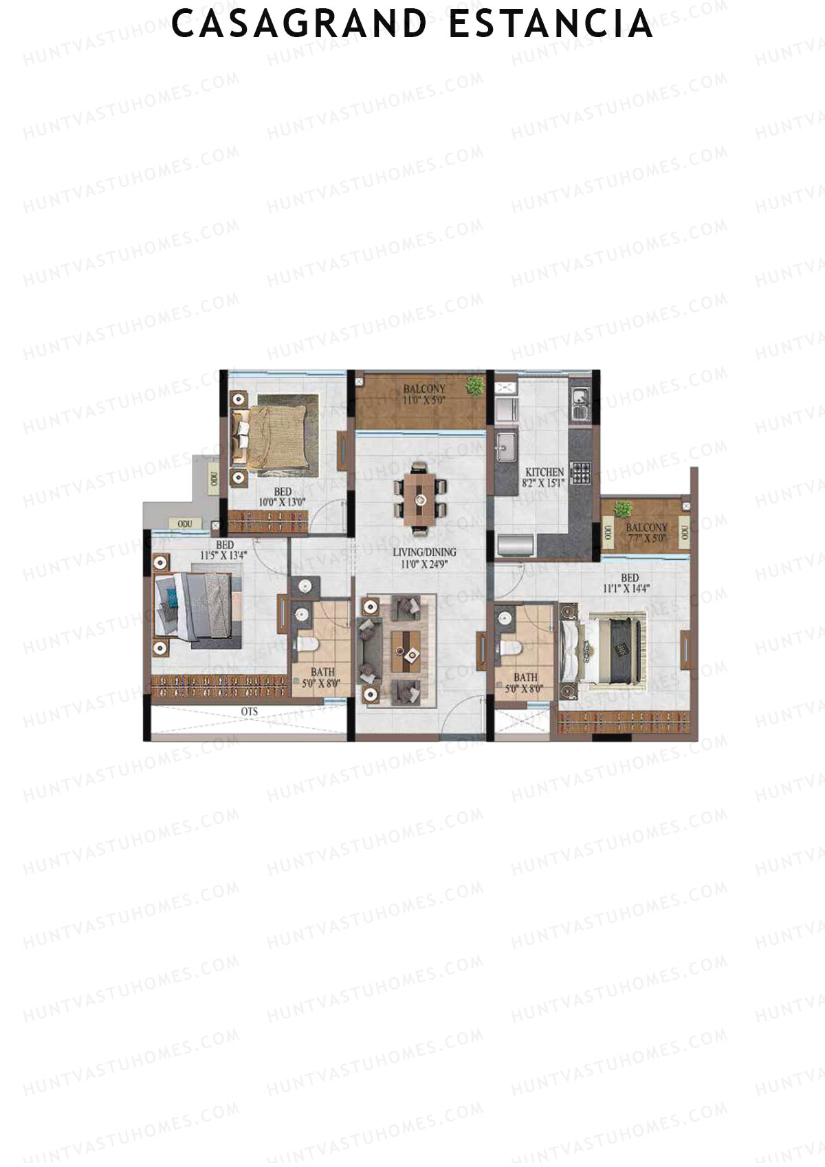 Casagrand Estancia Tower 1 Unit A7 Floor Plan
