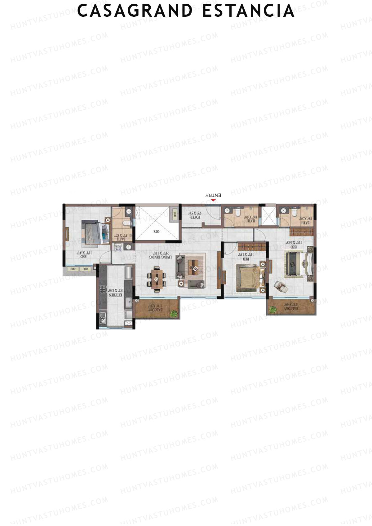 Casagrand Estancia Tower 2 Unit B5 Floor Plan