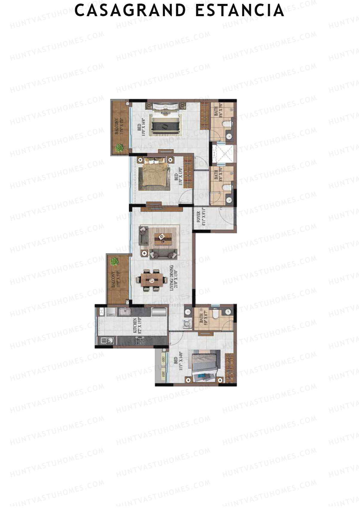 Casagrand Estancia Tower 2 Unit B7 Floor Plan