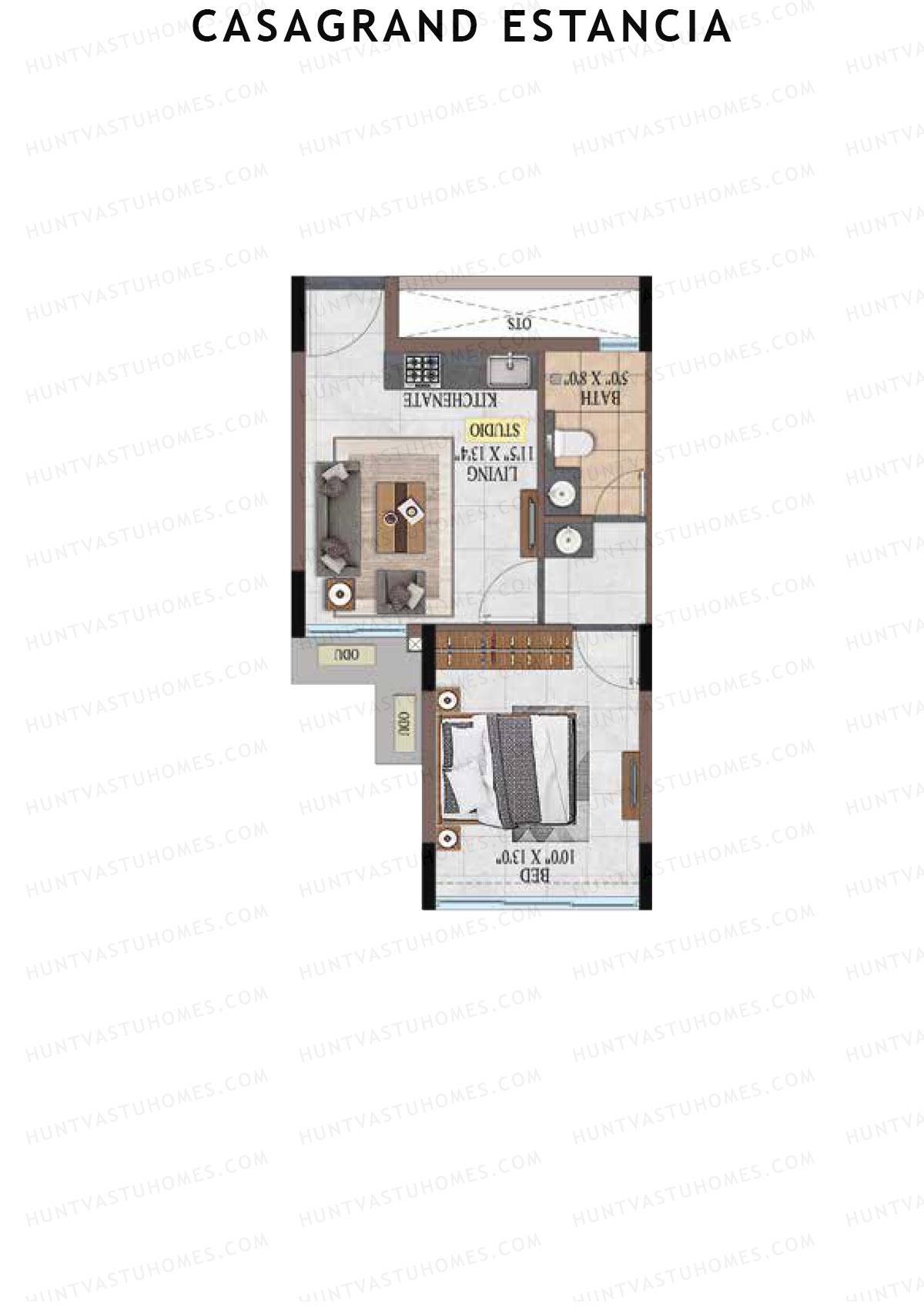 Casagrand Estancia Tower 3 Unit C12A Floor Plan