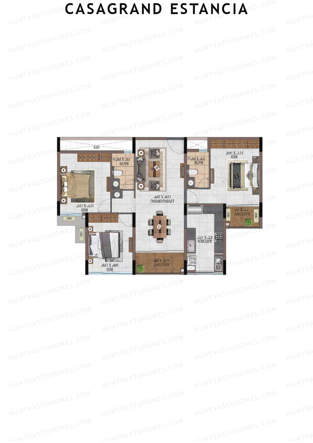 Casagrand Estancia Tower 3 Unit C13 Floor Plan