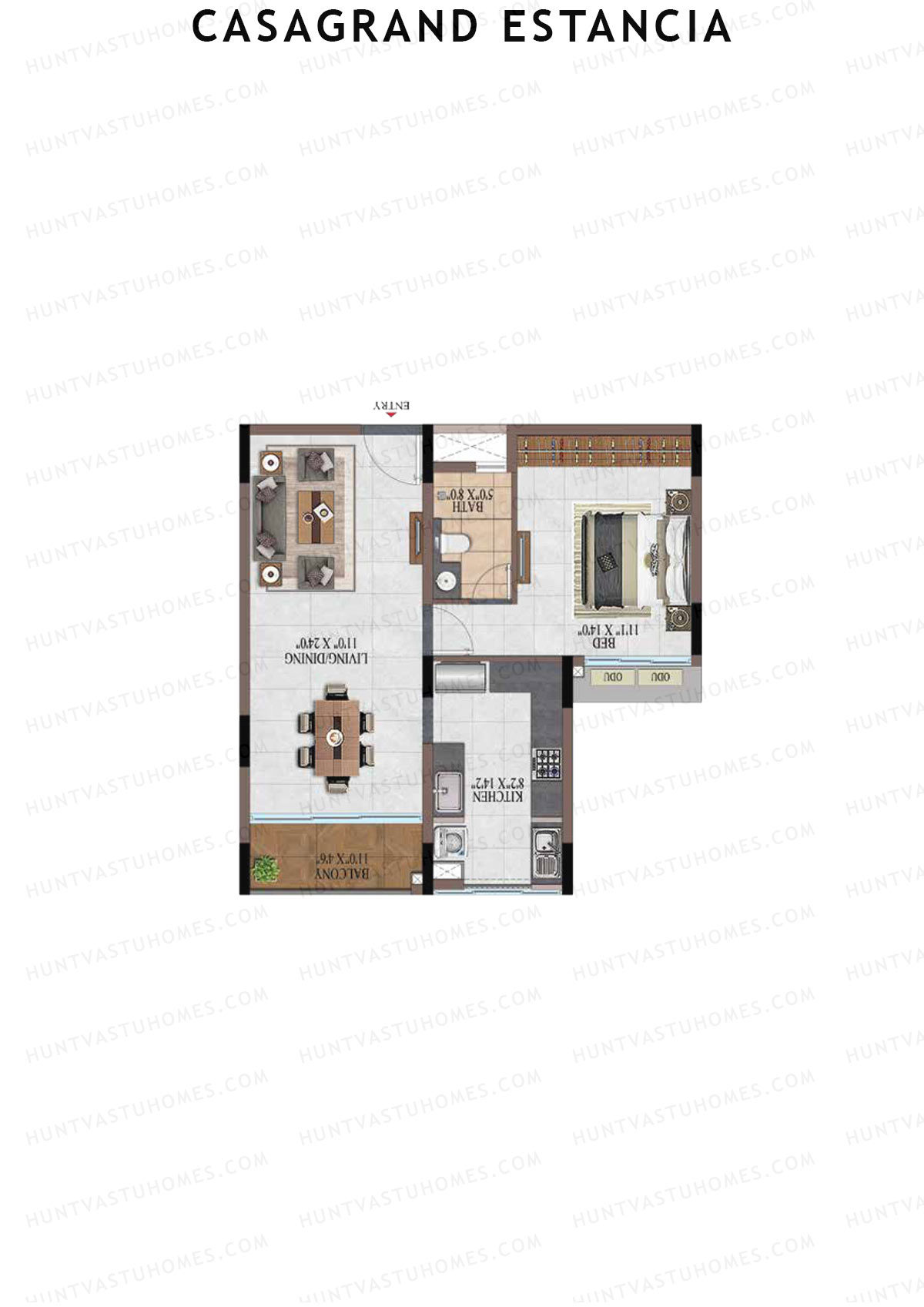 Casagrand Estancia Tower 3 Unit C14 Floor Plan