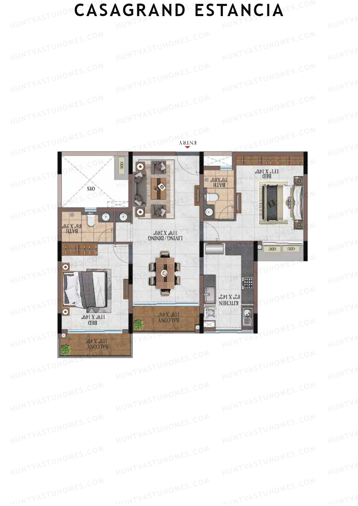 Casagrand Estancia Tower 3 Unit C1 Floor Plan