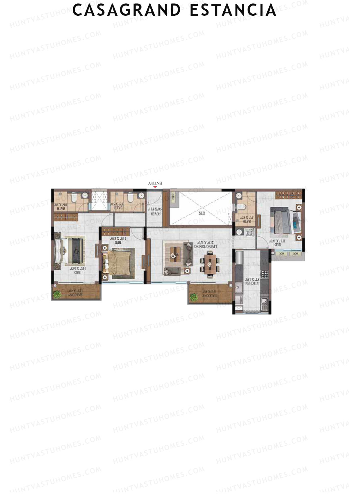 Casagrand Estancia Tower 3 Unit C2 Floor Plan
