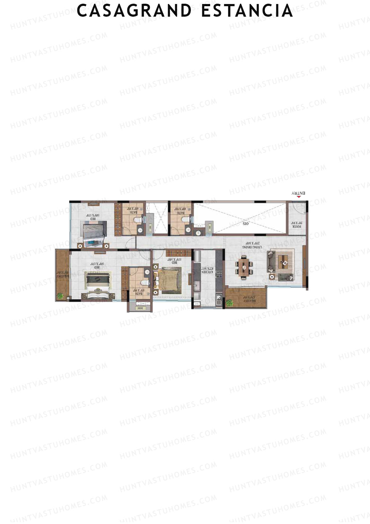 Casagrand Estancia Tower 3 Unit C4 Floor Plan