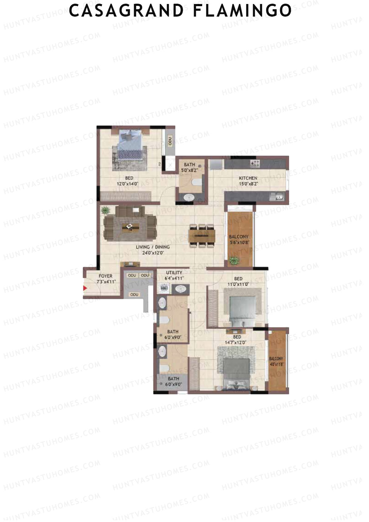 Casagrand Flamingo Tower A Unit 10 Floor Plan