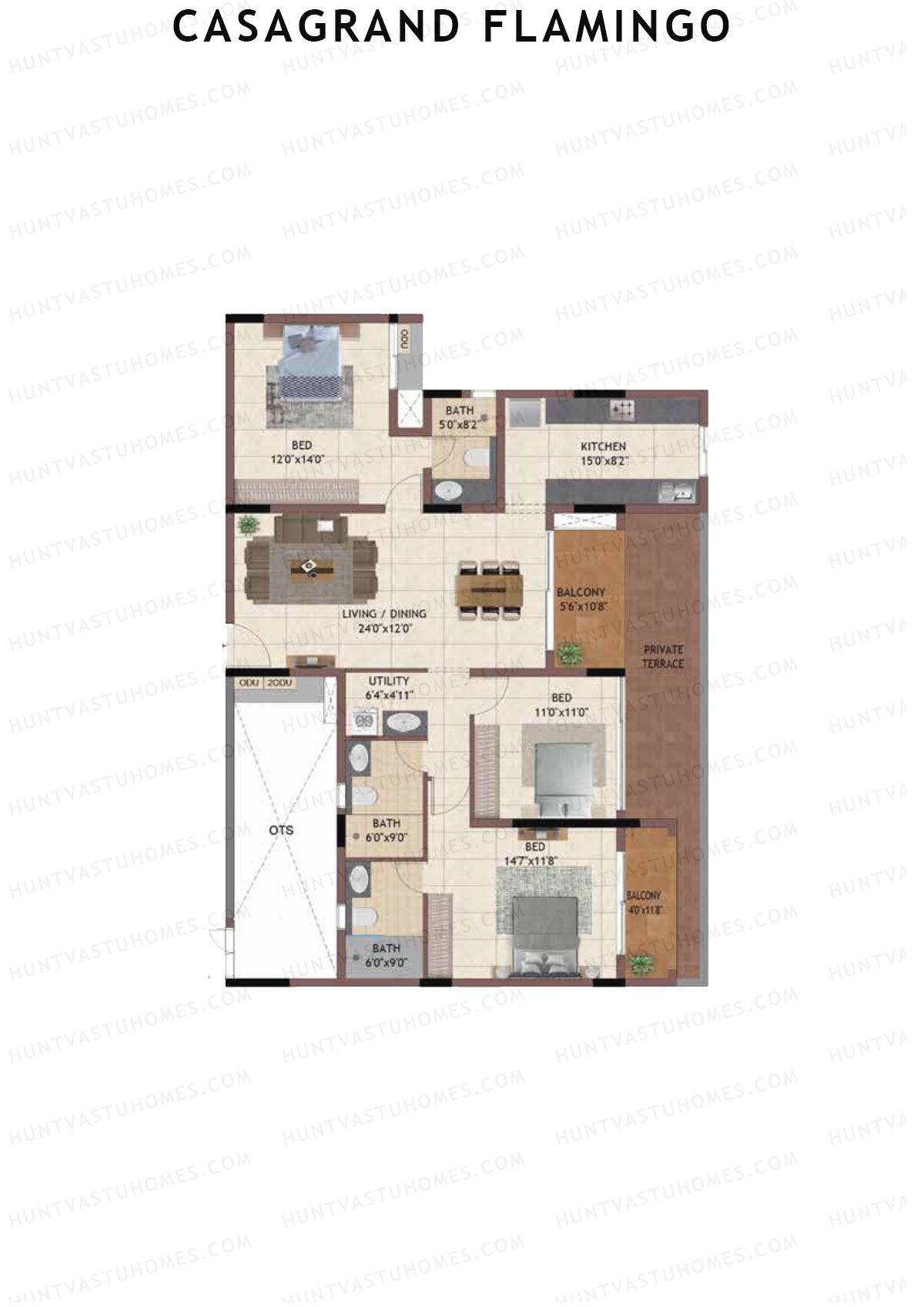 Casagrand Flamingo Tower A Unit 5 Floor Plan