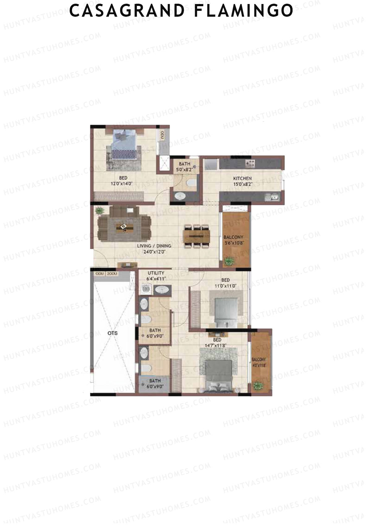 Casagrand Flamingo Tower A Unit 5 Floor Plan