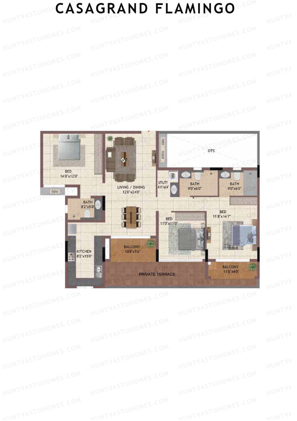 Casagrand Flamingo Tower A Unit 8 Floor Plan