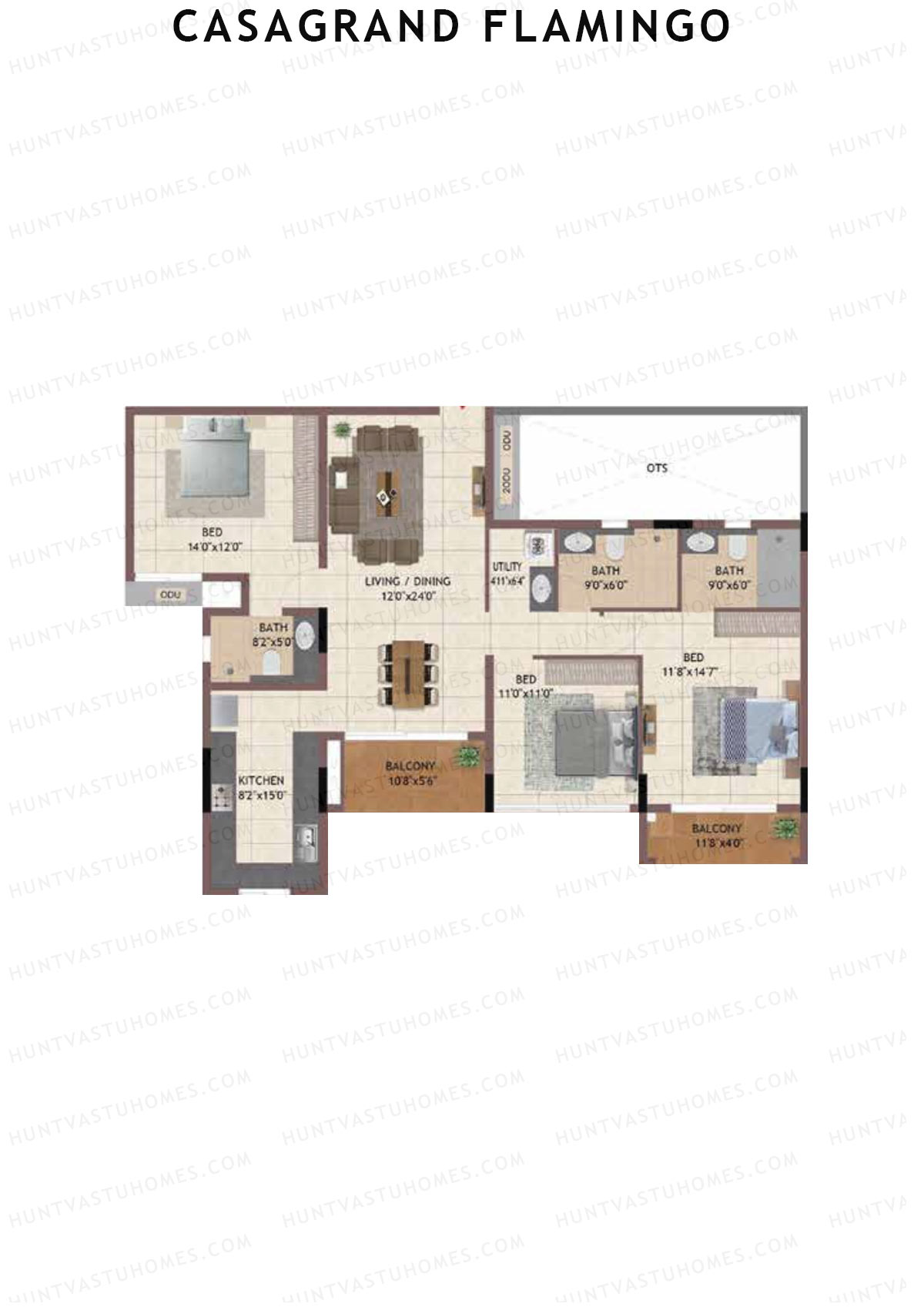 Casagrand Flamingo Tower A Unit 8 Floor Plan
