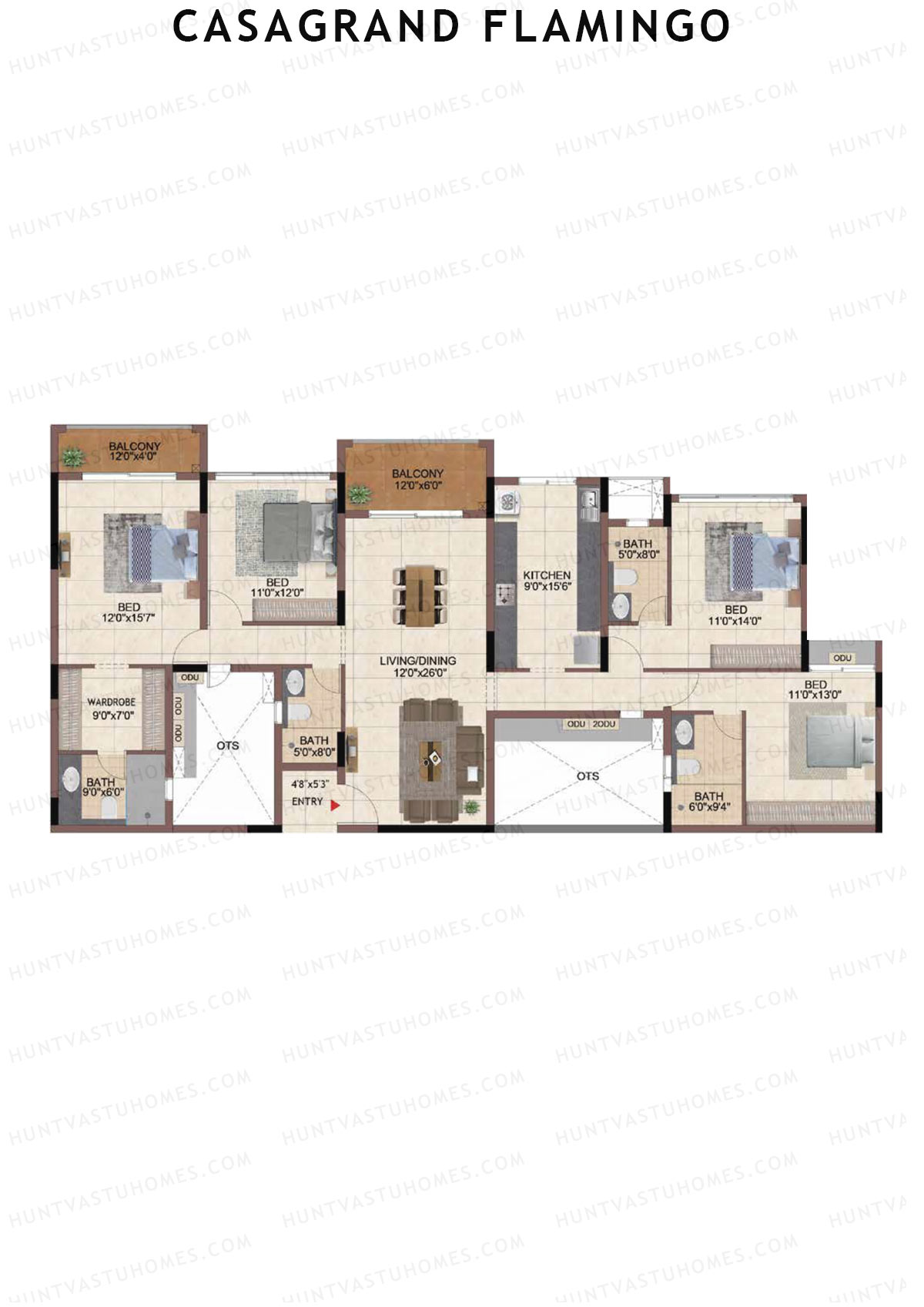 Casagrand Flamingo Tower B Unit 1 Floor Plan