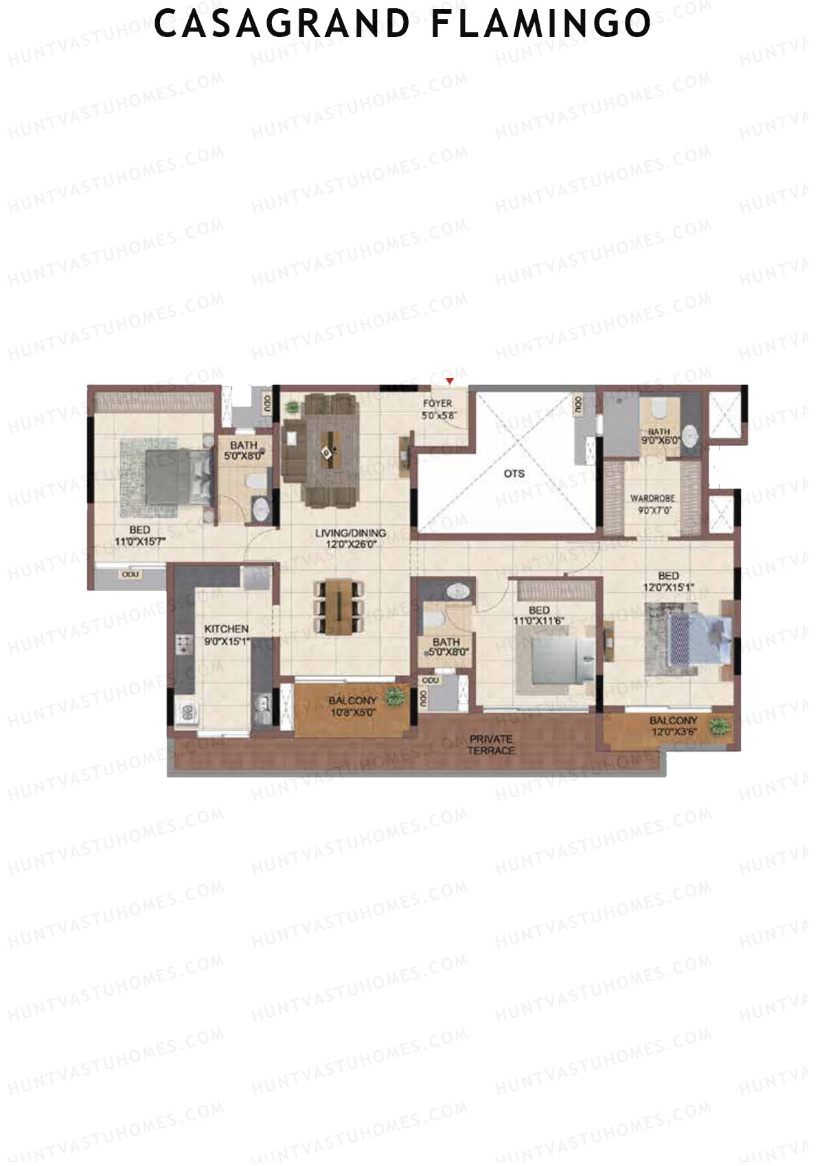 Casagrand Flamingo Tower B Unit 4 Floor Plan