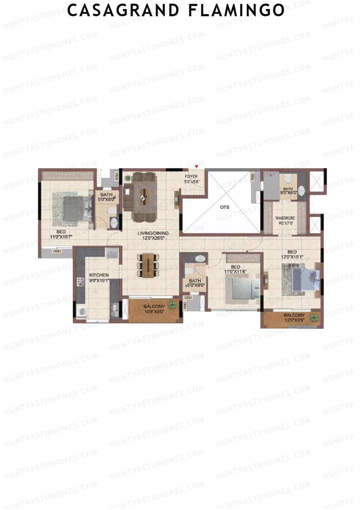 Casagrand Flamingo Tower B Unit 4 Floor Plan