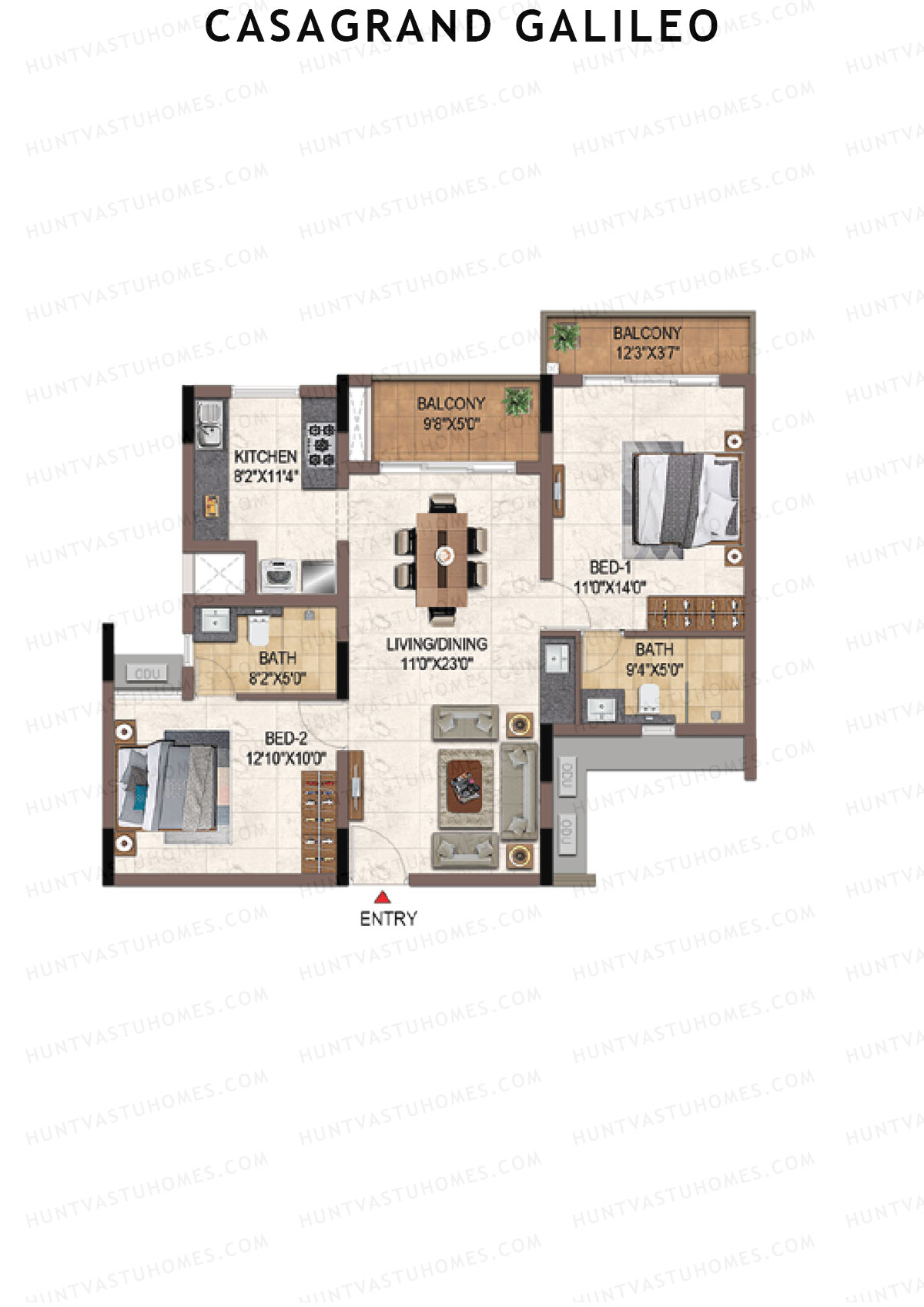 Casagrand Galileo Tower A Unit 2 Floor Plan