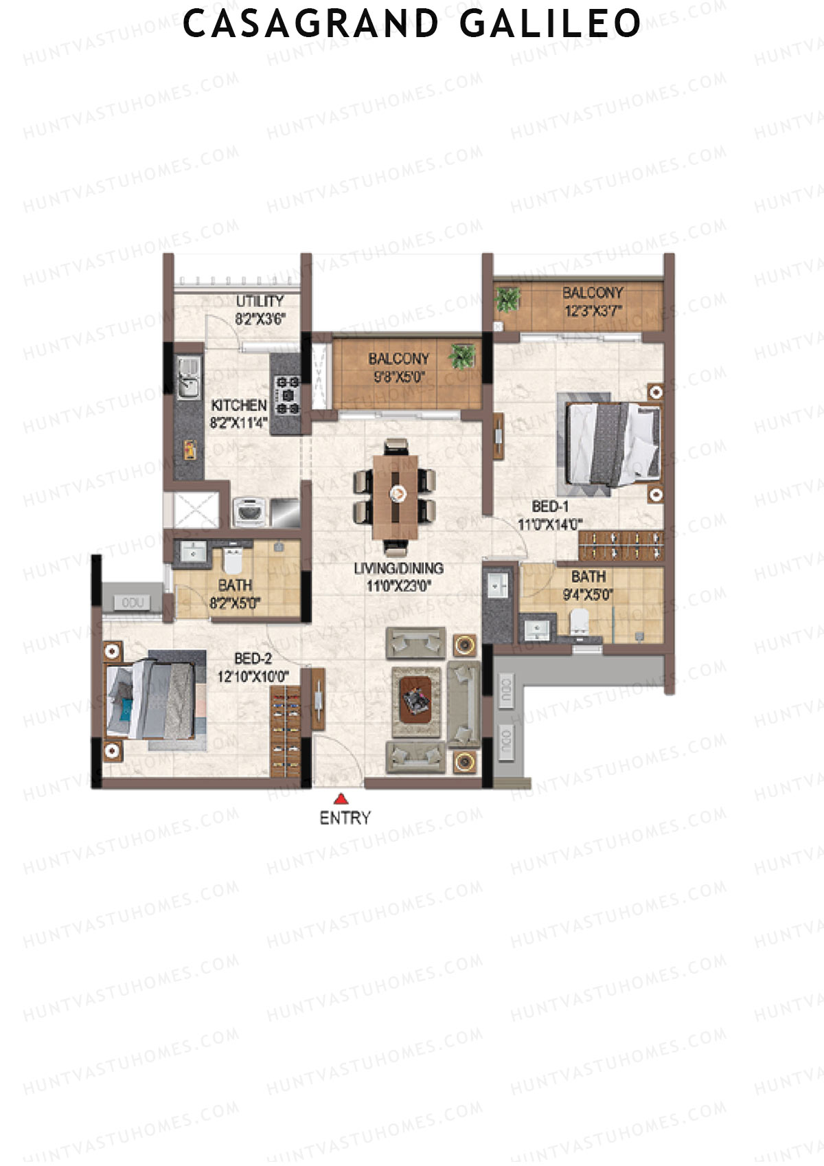 Casagrand Galileo Tower A Unit 2 Floor Plan