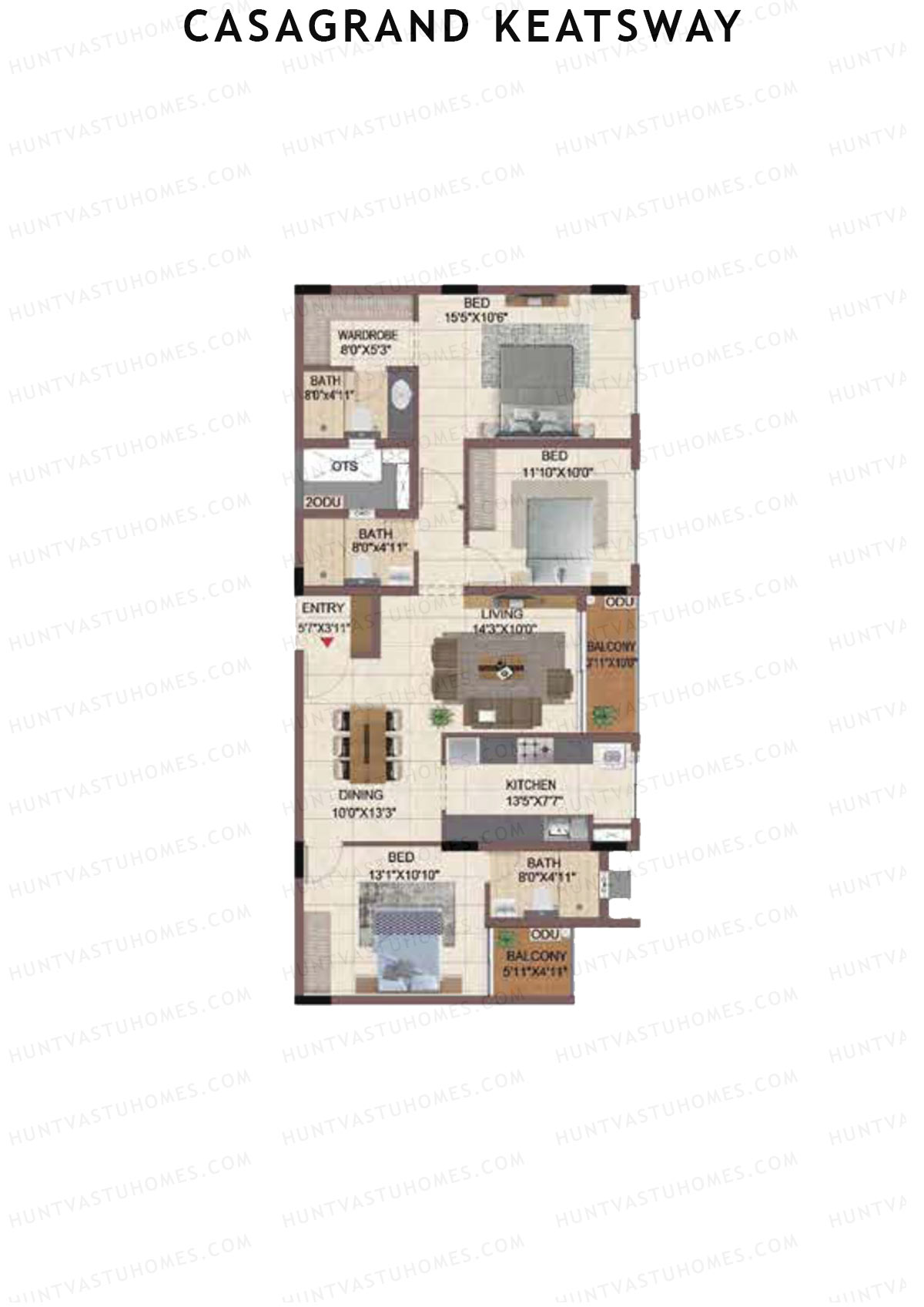 Casagrand Keatsway Block A Unit 12 Floor Plan