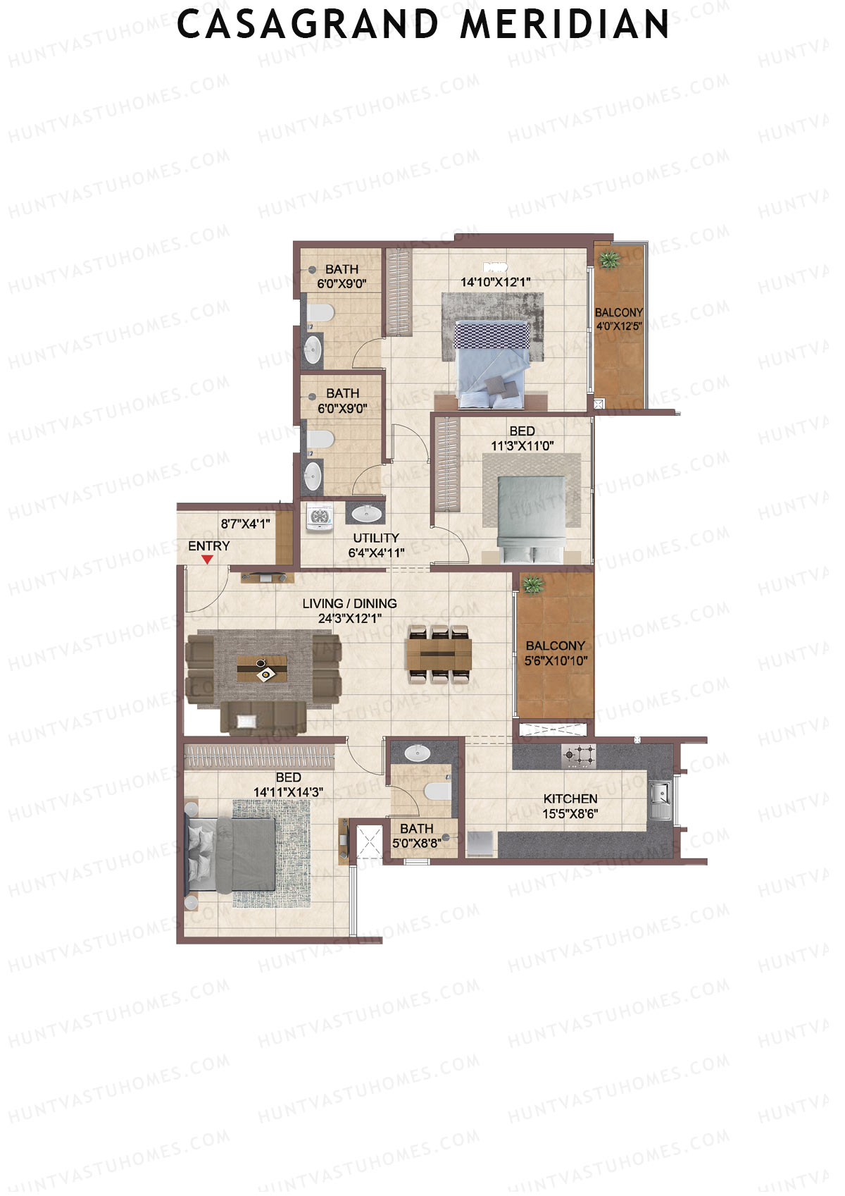 Casagrand Meridian Building 1 Unit 10 Floor Plan