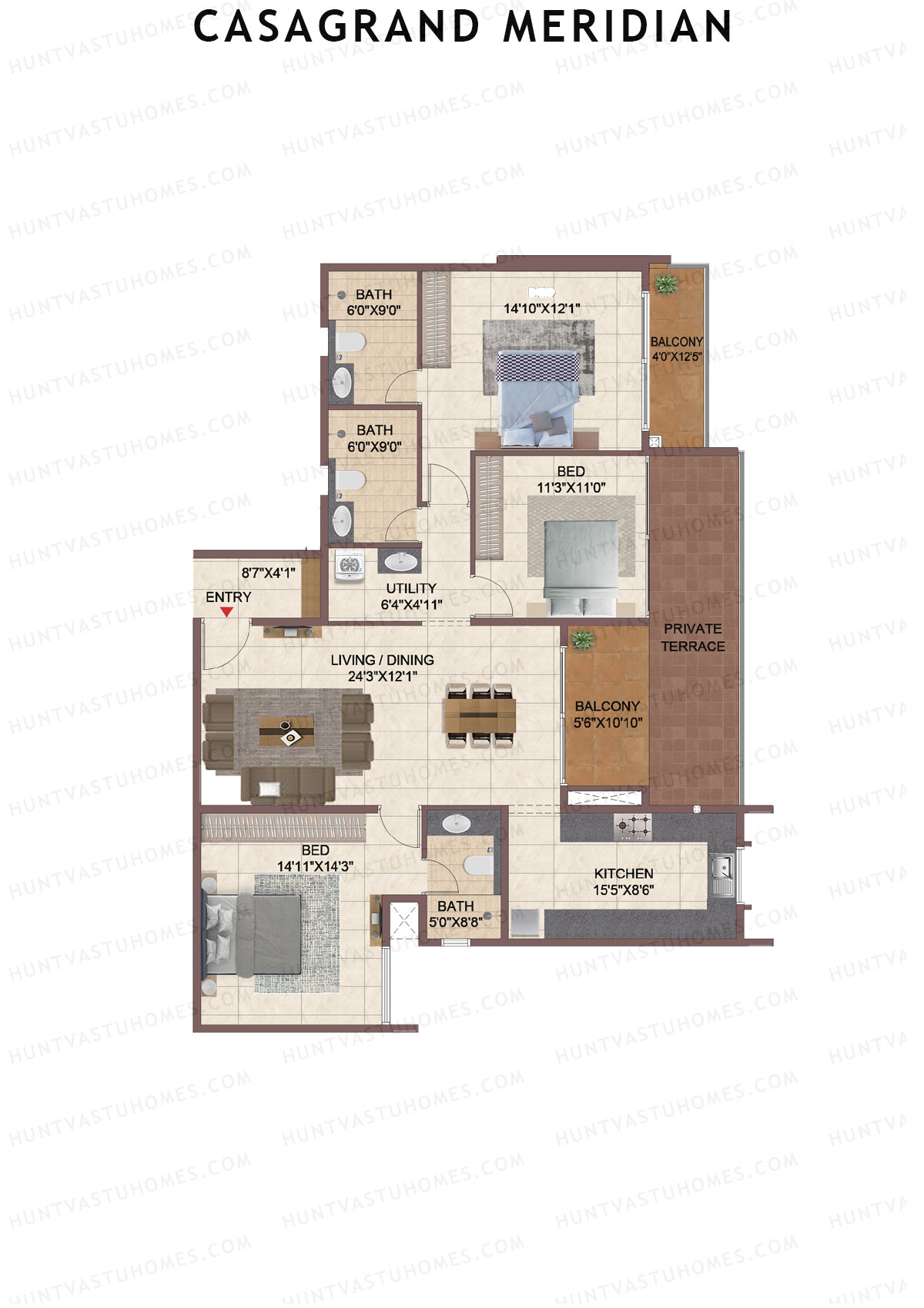 Casagrand Meridian Building 1 Unit 10 Floor Plan