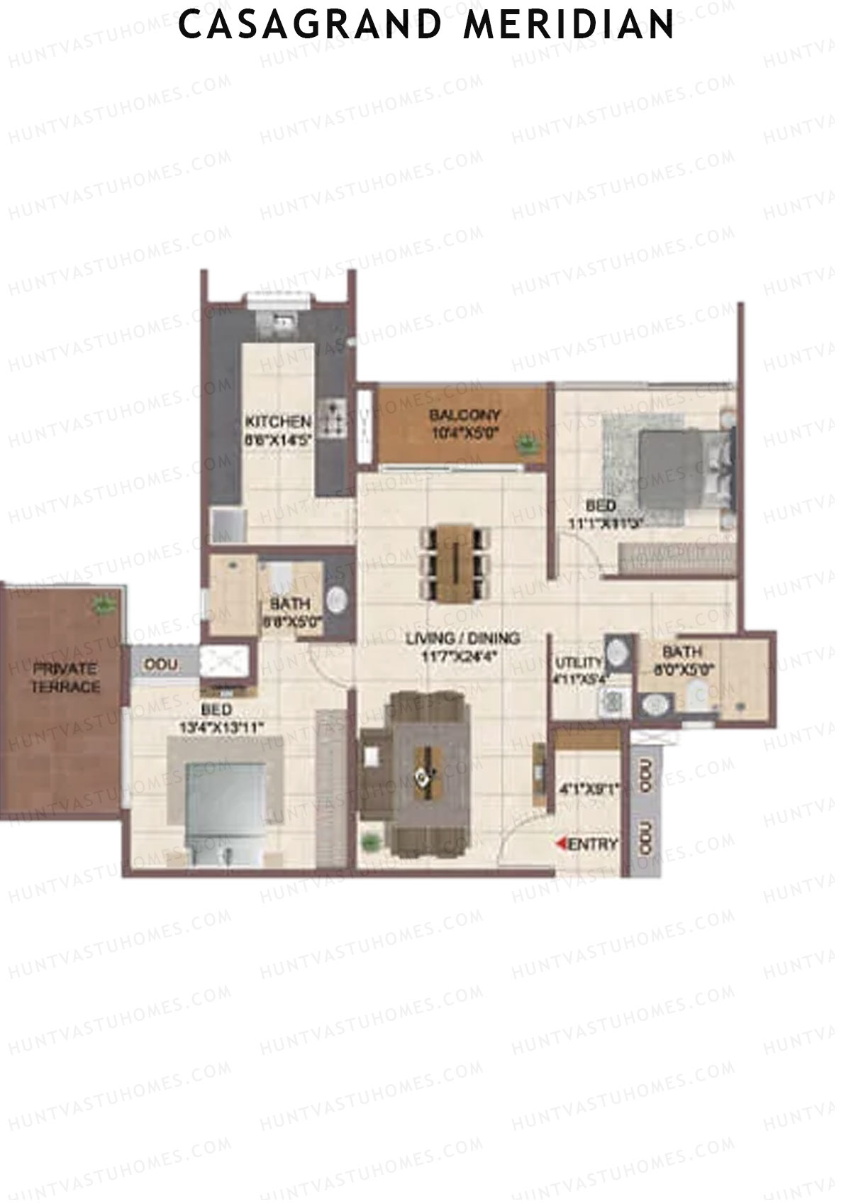 Casagrand Meridian Building 1 Unit 12 Floor Plan