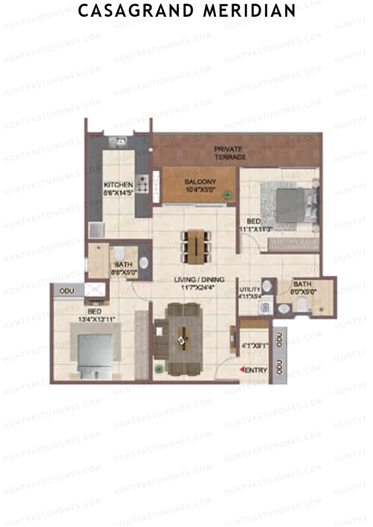 Casagrand Meridian Building 1 Unit 12 Floor Plan