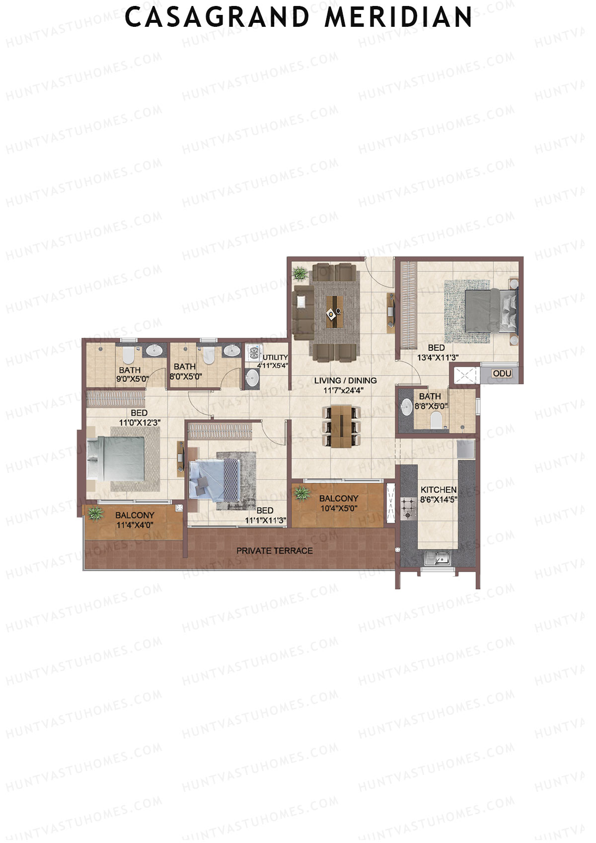 Casagrand Meridian Building 1 Unit 13 Floor Plan