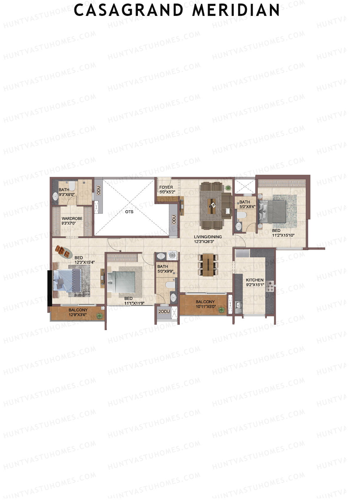 Casagrand Meridian Building 1 Unit 15 Floor Plan