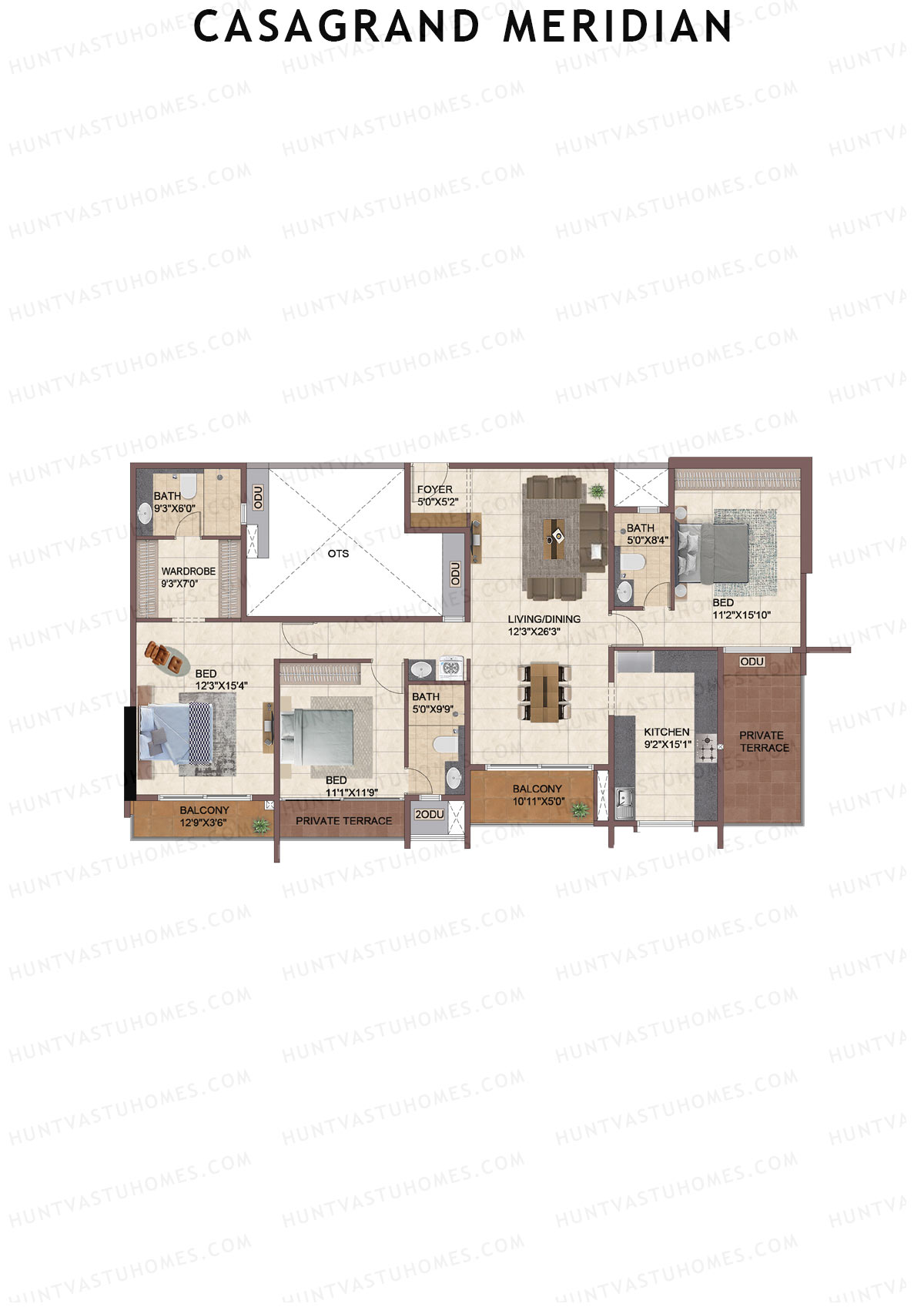 Casagrand Meridian Building 1 Unit 15 Floor Plan