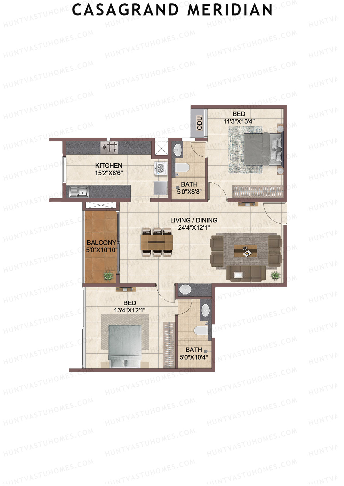 Casagrand Meridian Building 1 Unit 3 Floor Plan