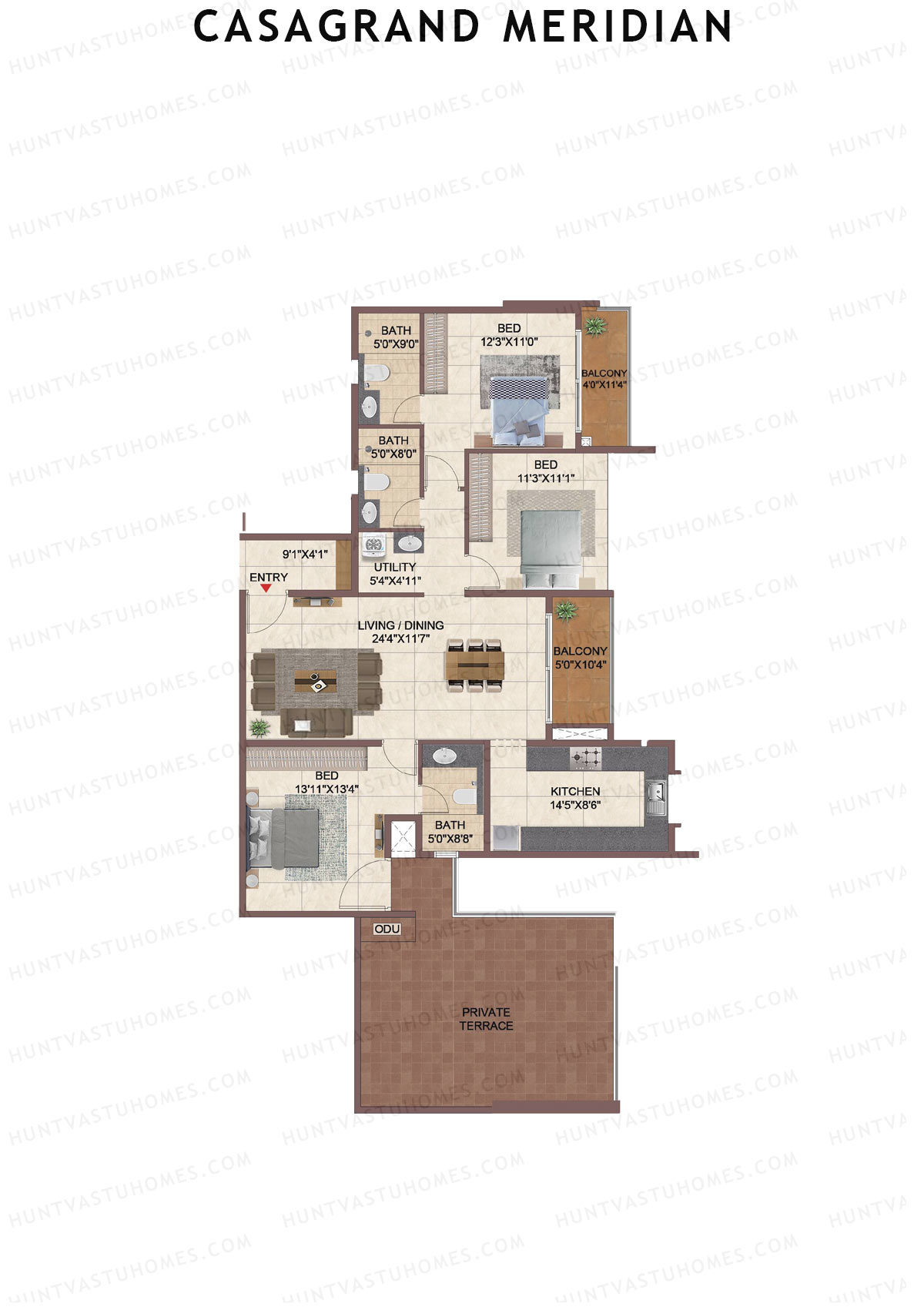 Casagrand Meridian Building 1 Unit 4 Floor Plan