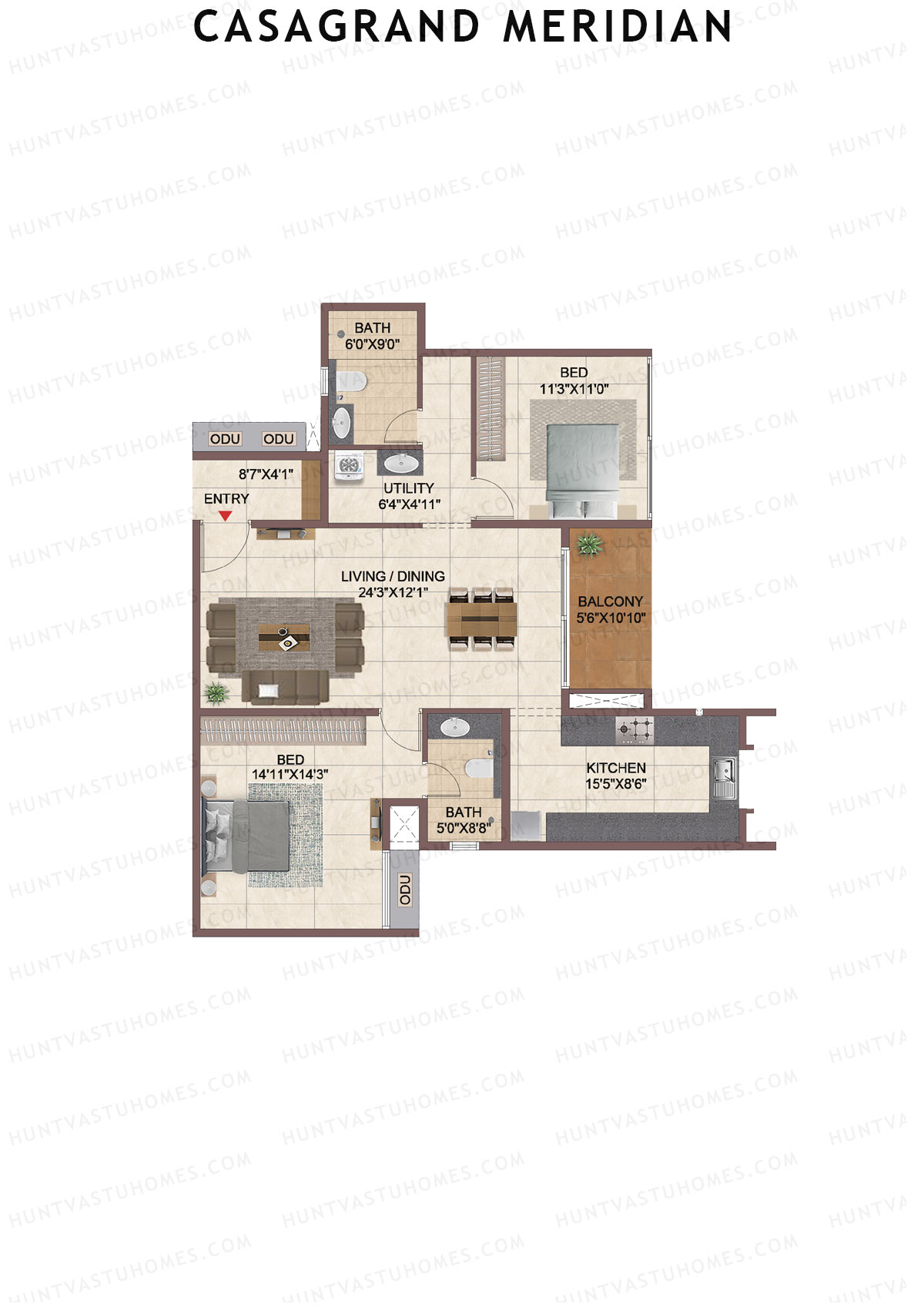 Casagrand Meridian Building 1 Unit 6 Floor Plan