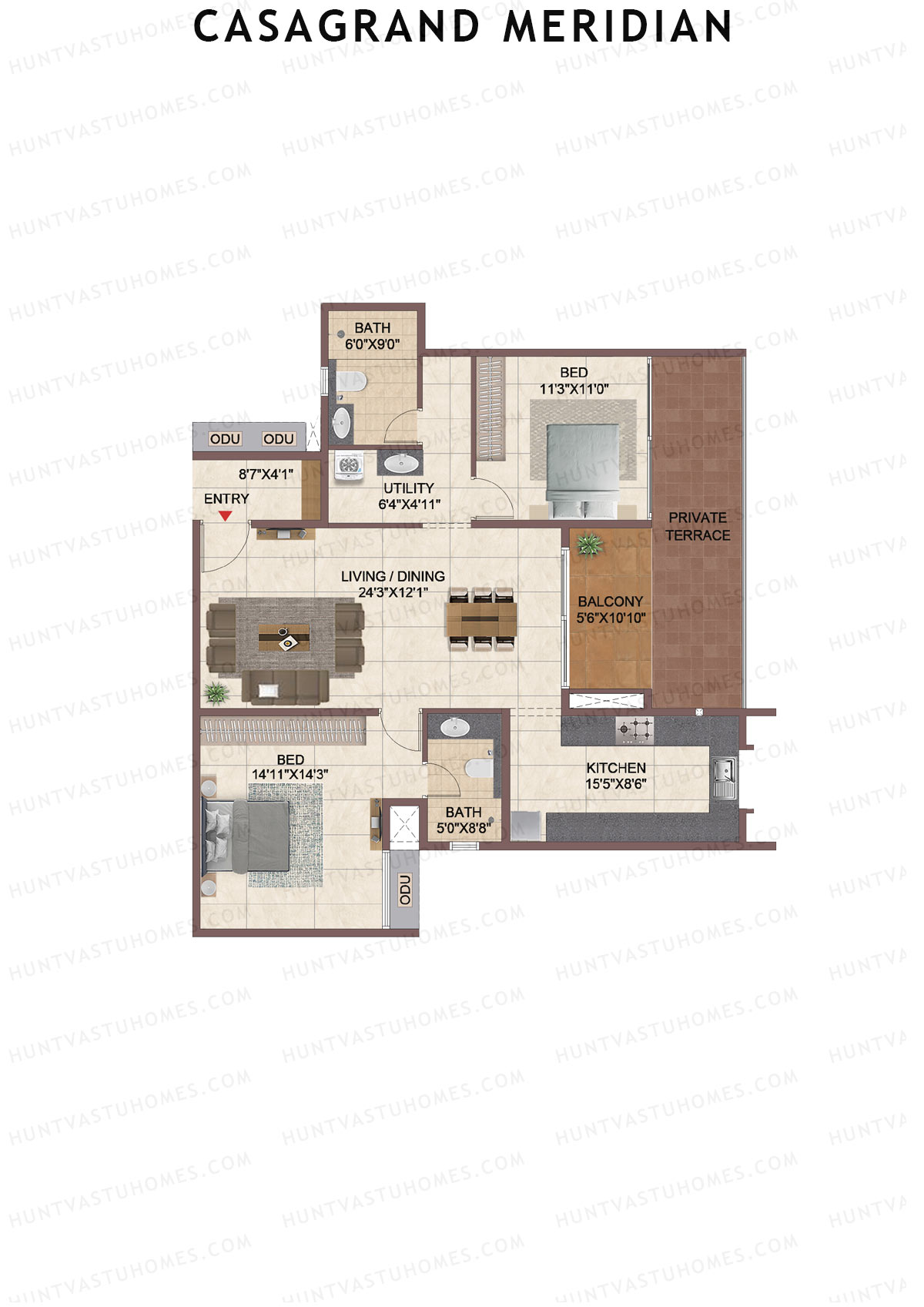 Casagrand Meridian Building 1 Unit 6 Floor Plan
