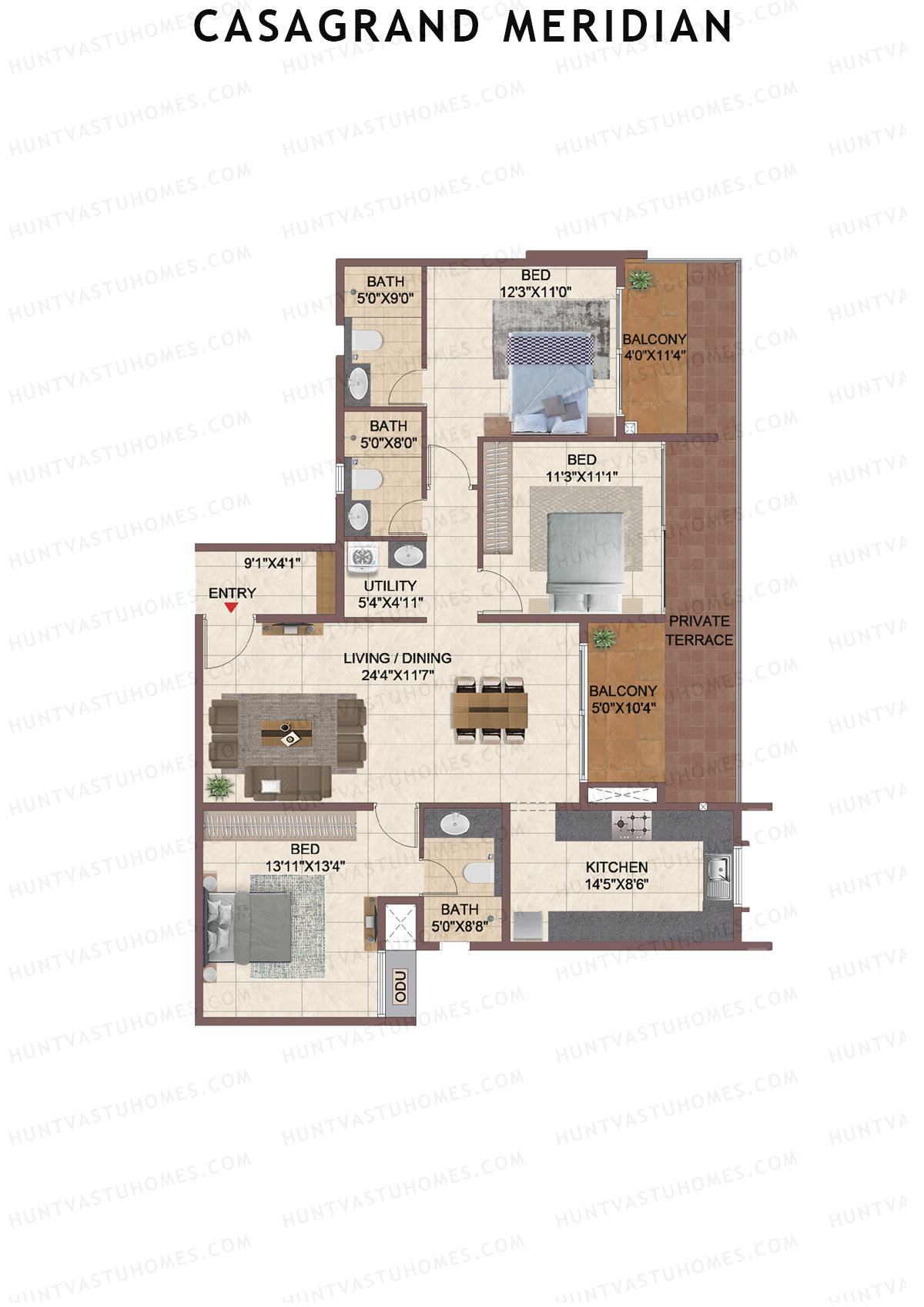 Casagrand Meridian Building 1 Unit 8 Floor Plan