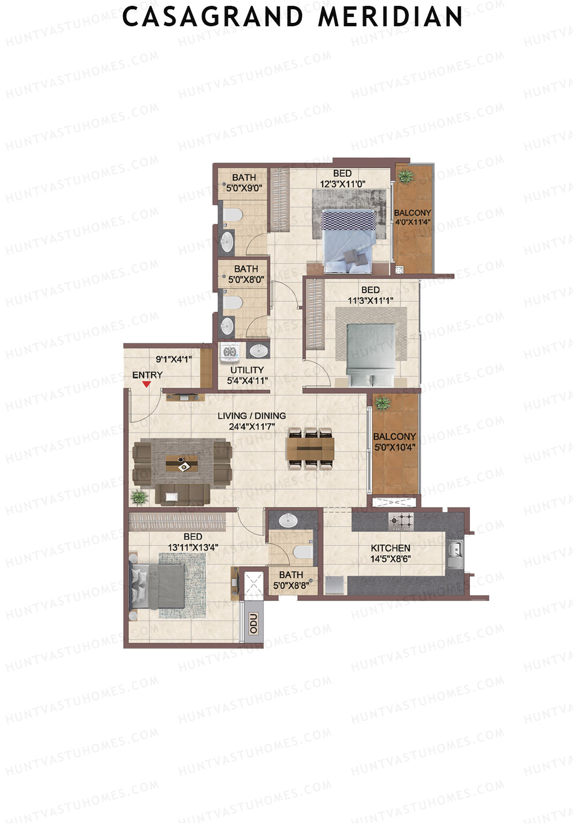 Casagrand Meridian Building 1 Unit 8 Floor Plan