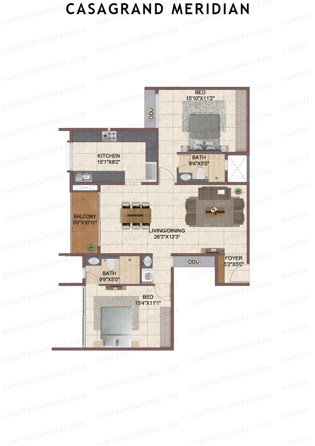 Casagrand Meridian Building 1 Unit 9 Floor Plan