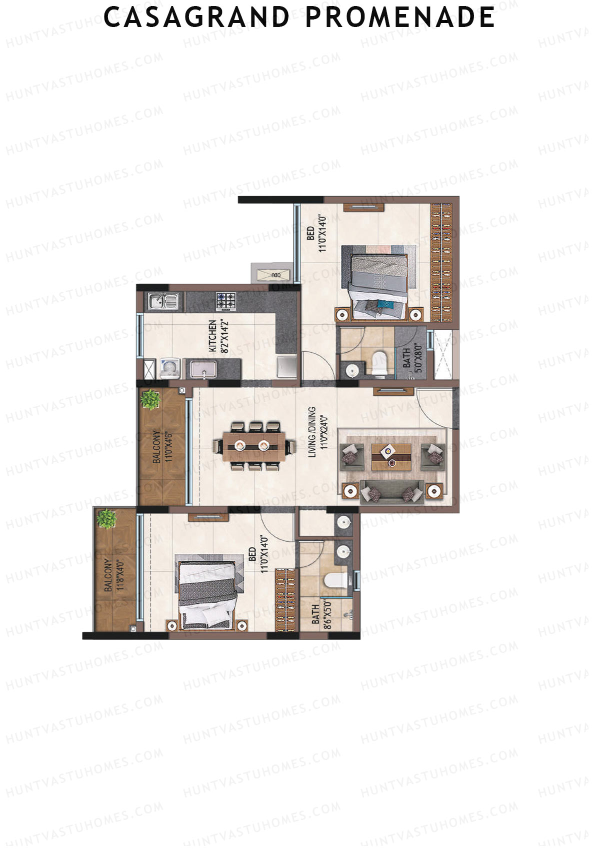 Casagrand Promenade Wing A Unit 11 Floor Plan