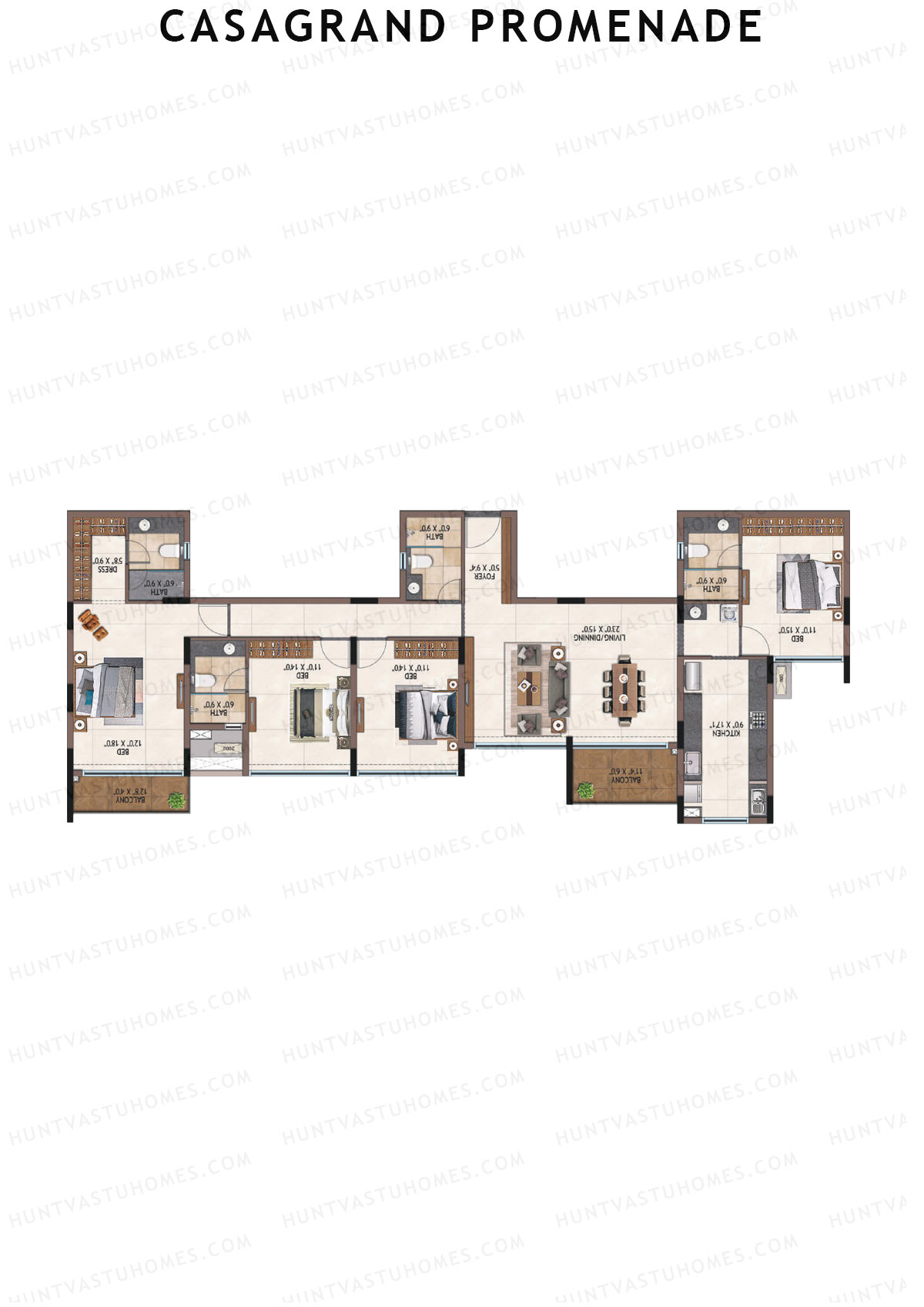 Casagrand Promenade Wing A Unit 4 Floor Plan